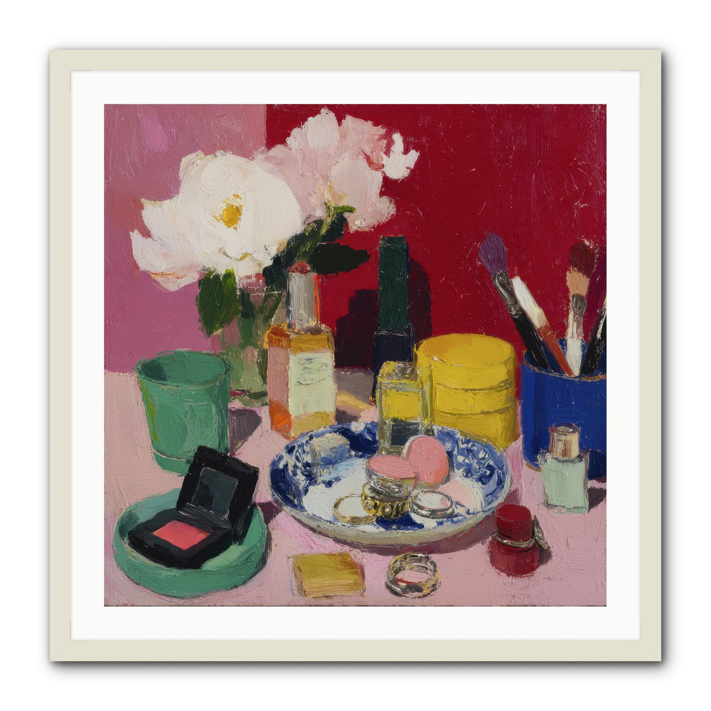 Everything in Place -- Framed Print - White 30x30