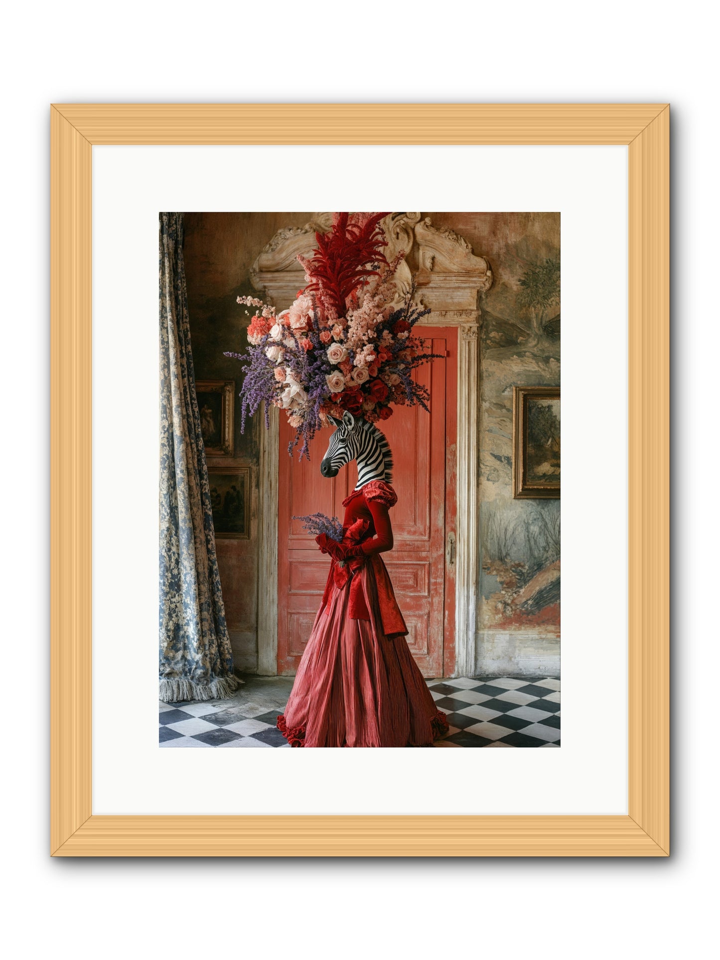 Extravagant Hearts Garden BetterRez -- Framed Print - Natural 12x16