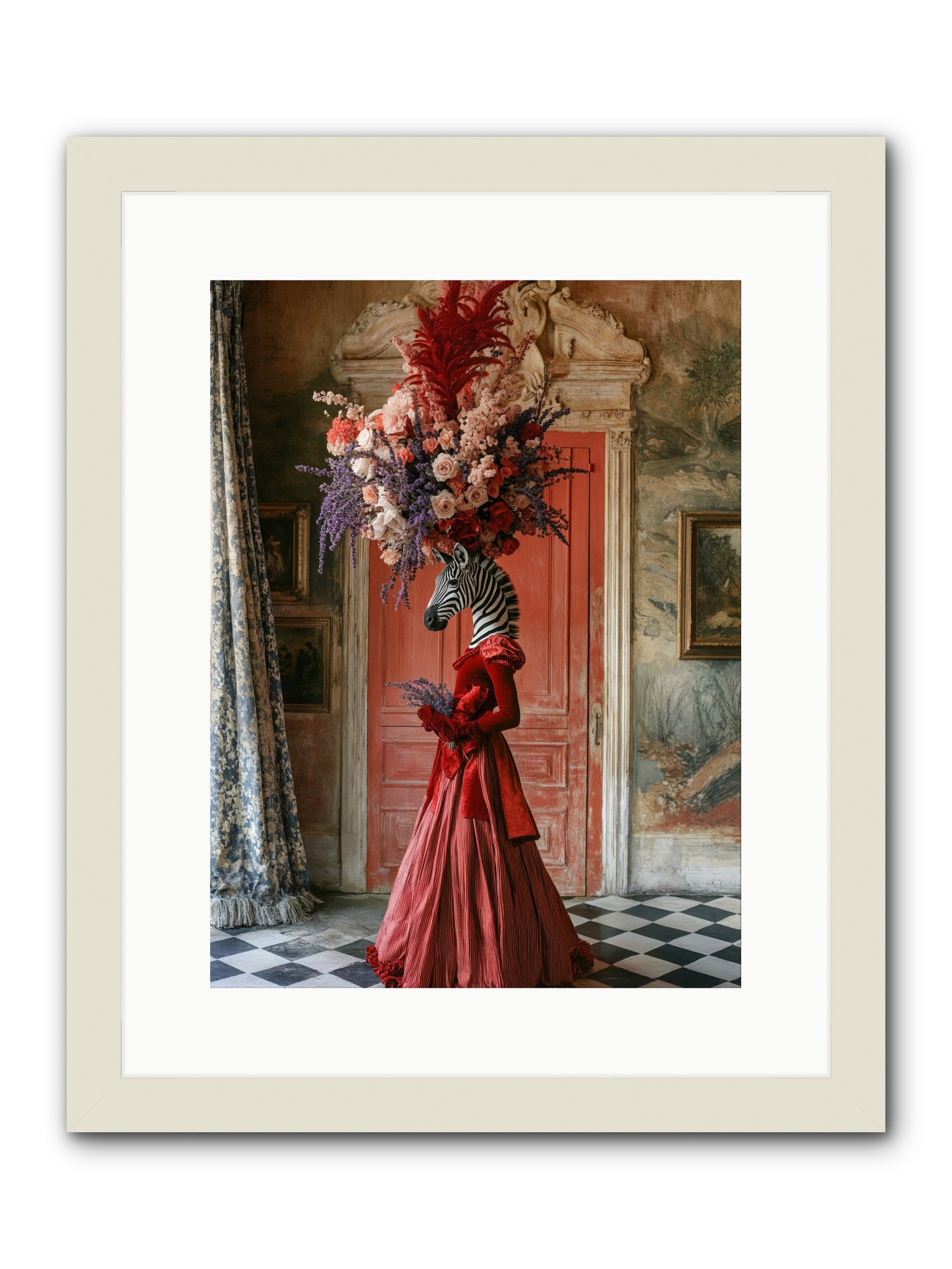Extravagant Hearts Garden BetterRez -- Framed Print - White 12x16