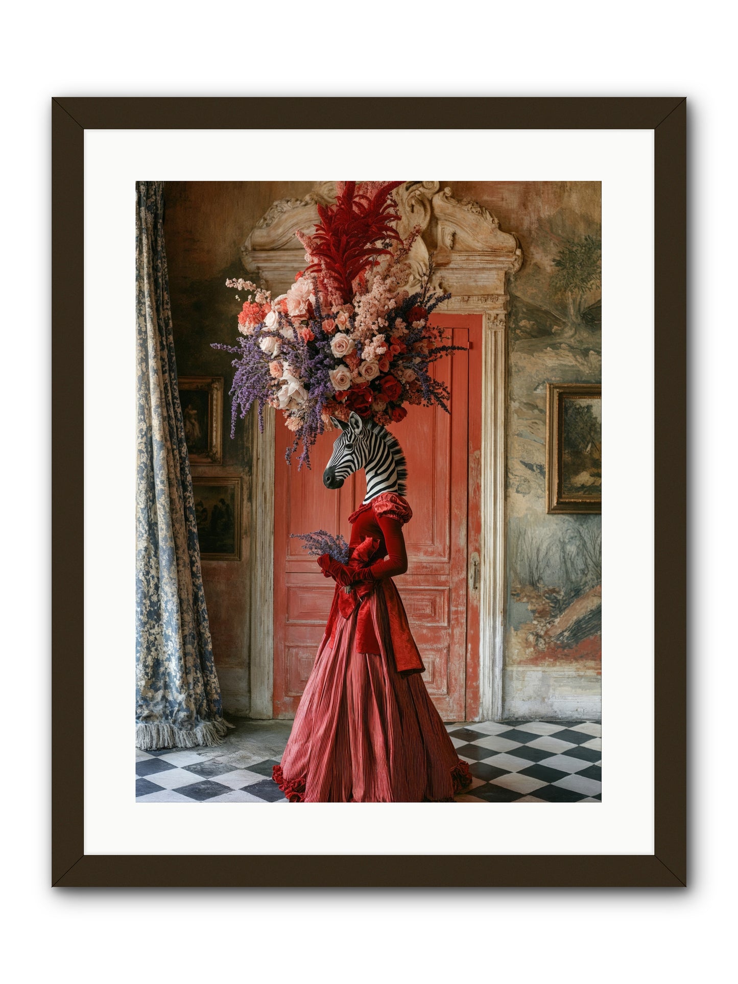 Extravagant Hearts Garden BetterRez -- Framed Print - Black 18x24