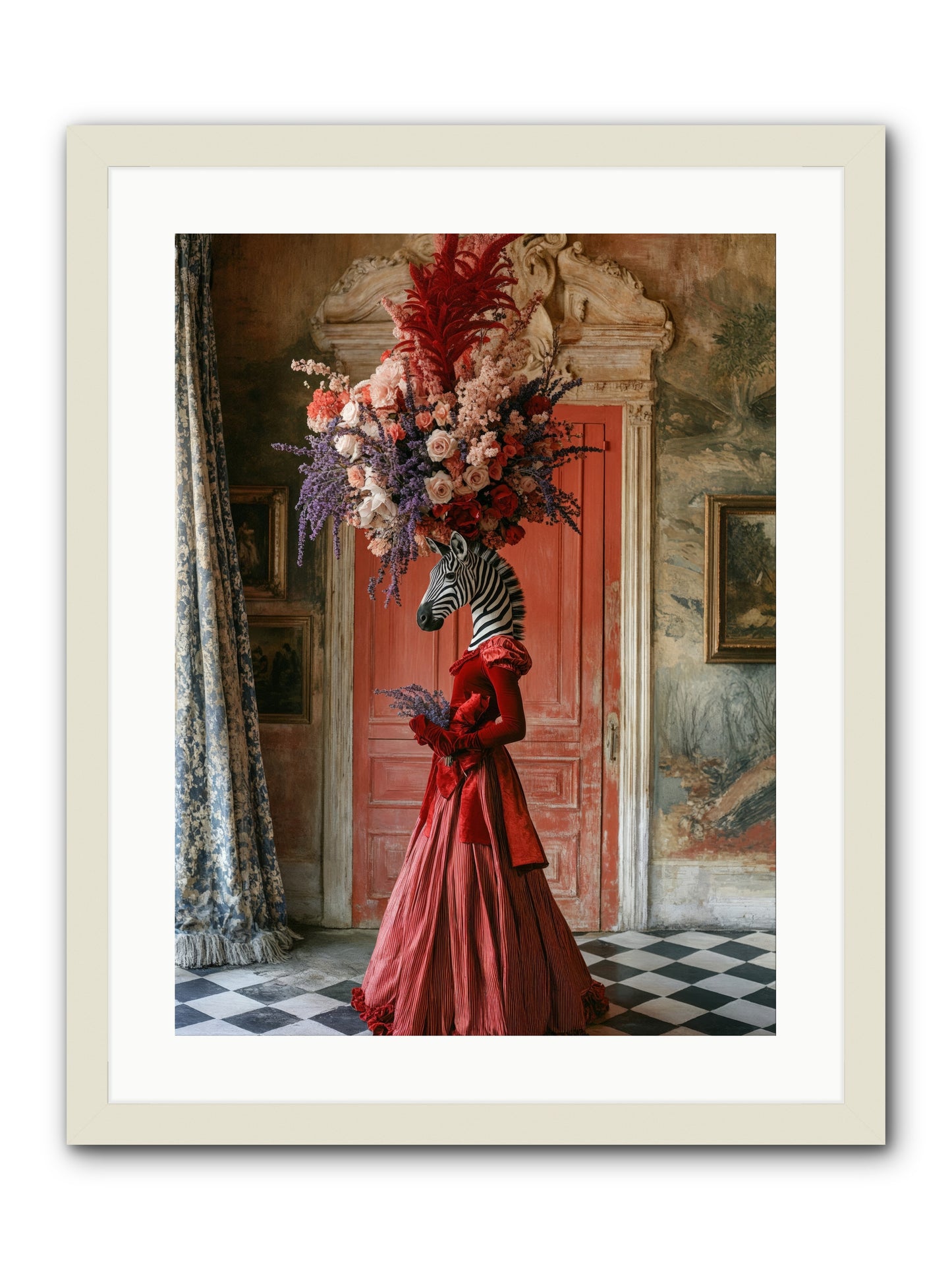 Extravagant Hearts Garden BetterRez -- Framed Print - White 18x24