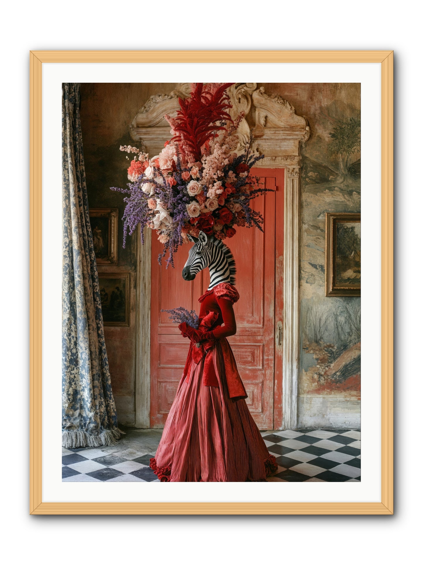 Extravagant Hearts Garden BetterRez -- Framed Print - Natural 30x40