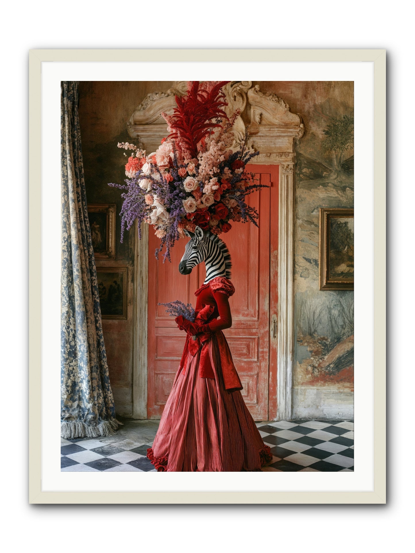 Extravagant Hearts Garden BetterRez -- Framed Print - White 30x40