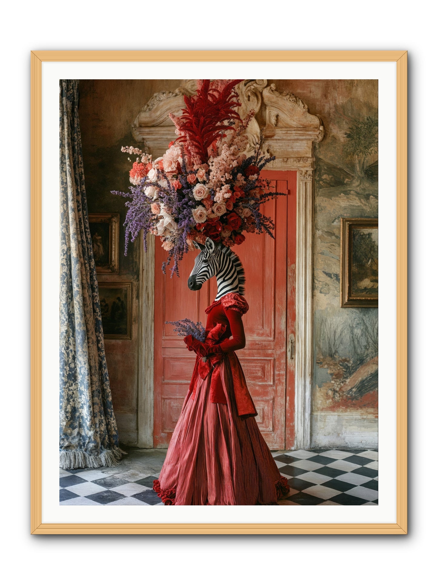 Extravagant Hearts Garden BetterRez -- Framed Print - Natural 36x48