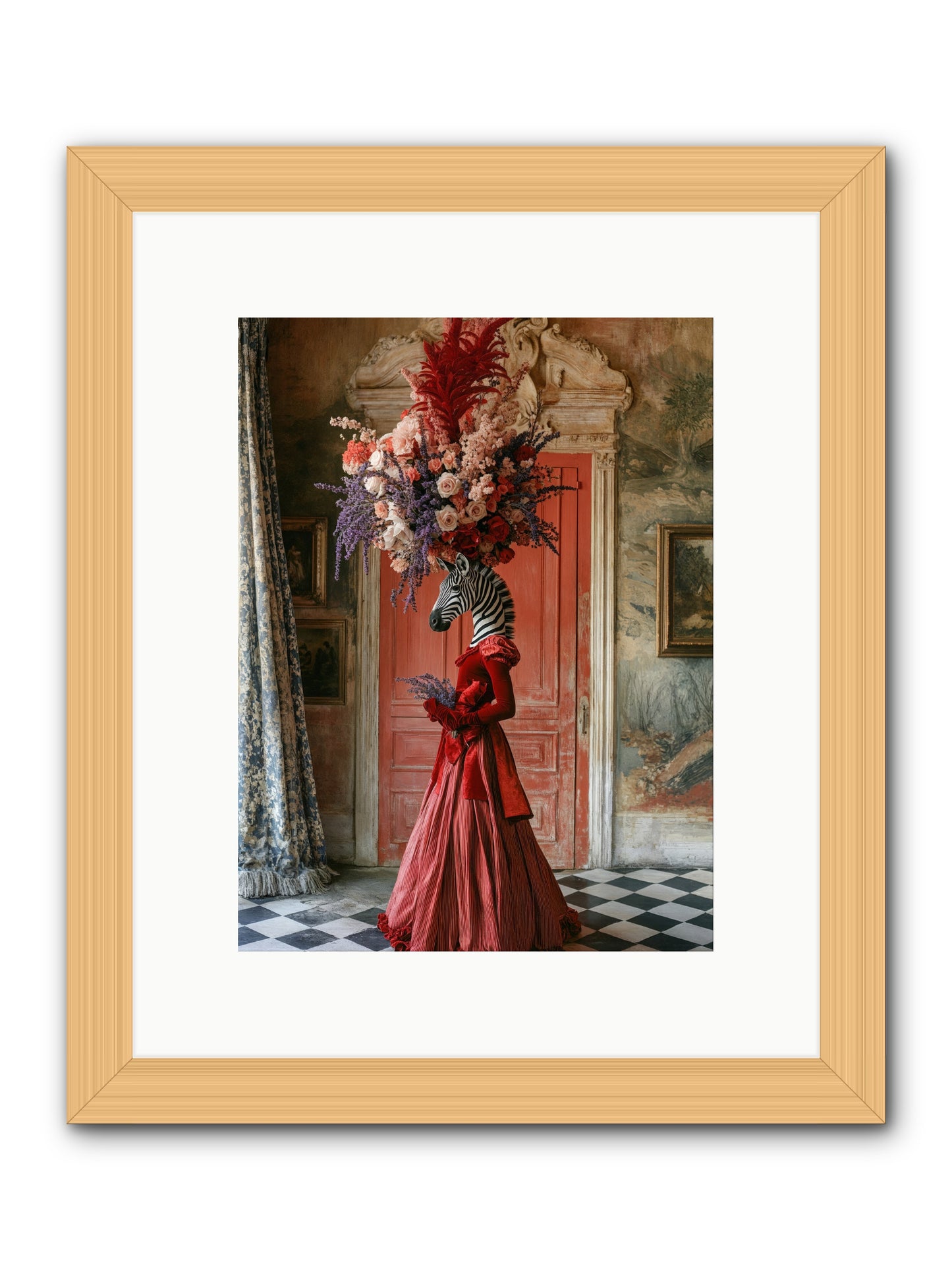 Extravagant Hearts Garden BetterRez -- Framed Print - Natural 9x12