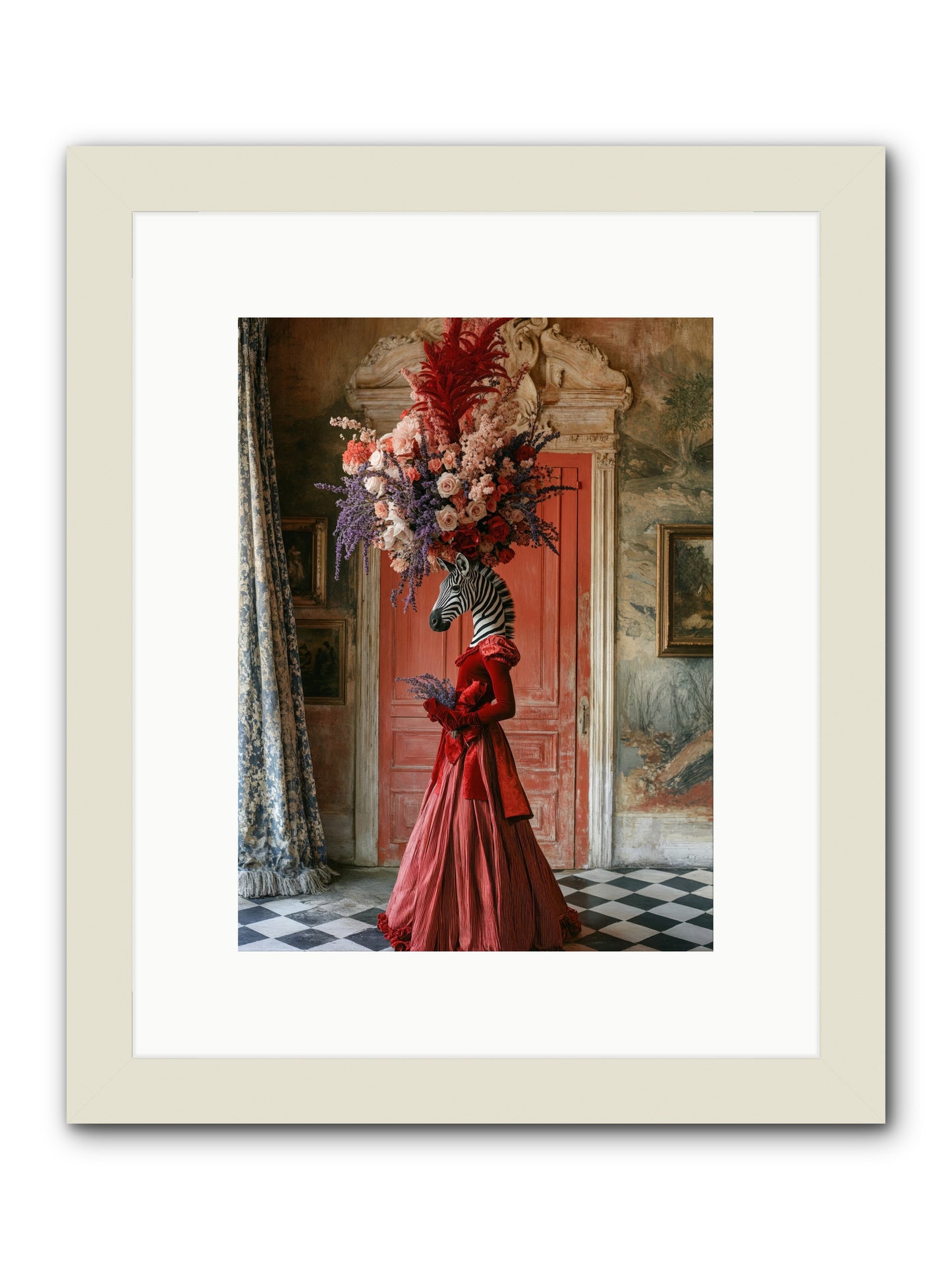 Extravagant Hearts Garden BetterRez -- Framed Print - White 9x12