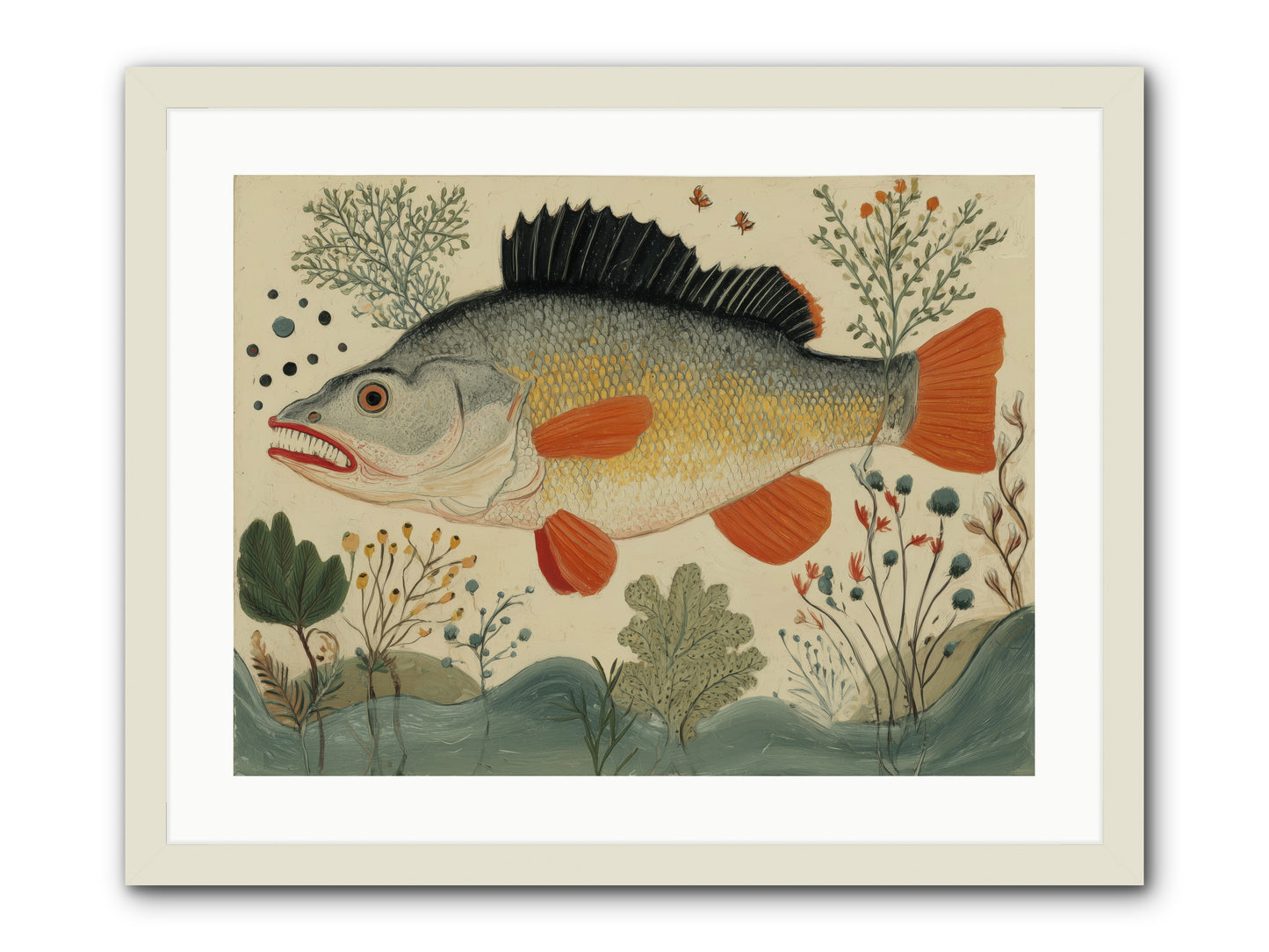 Fairy Tale Fins -- Framed Print - White 24x18
