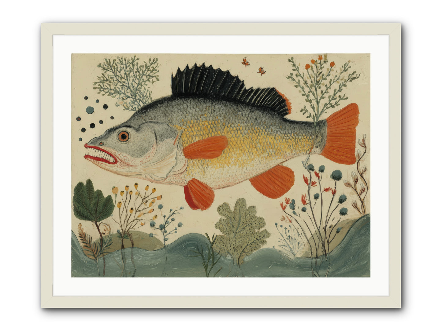 Fairy Tale Fins -- Framed Print - White 32x24