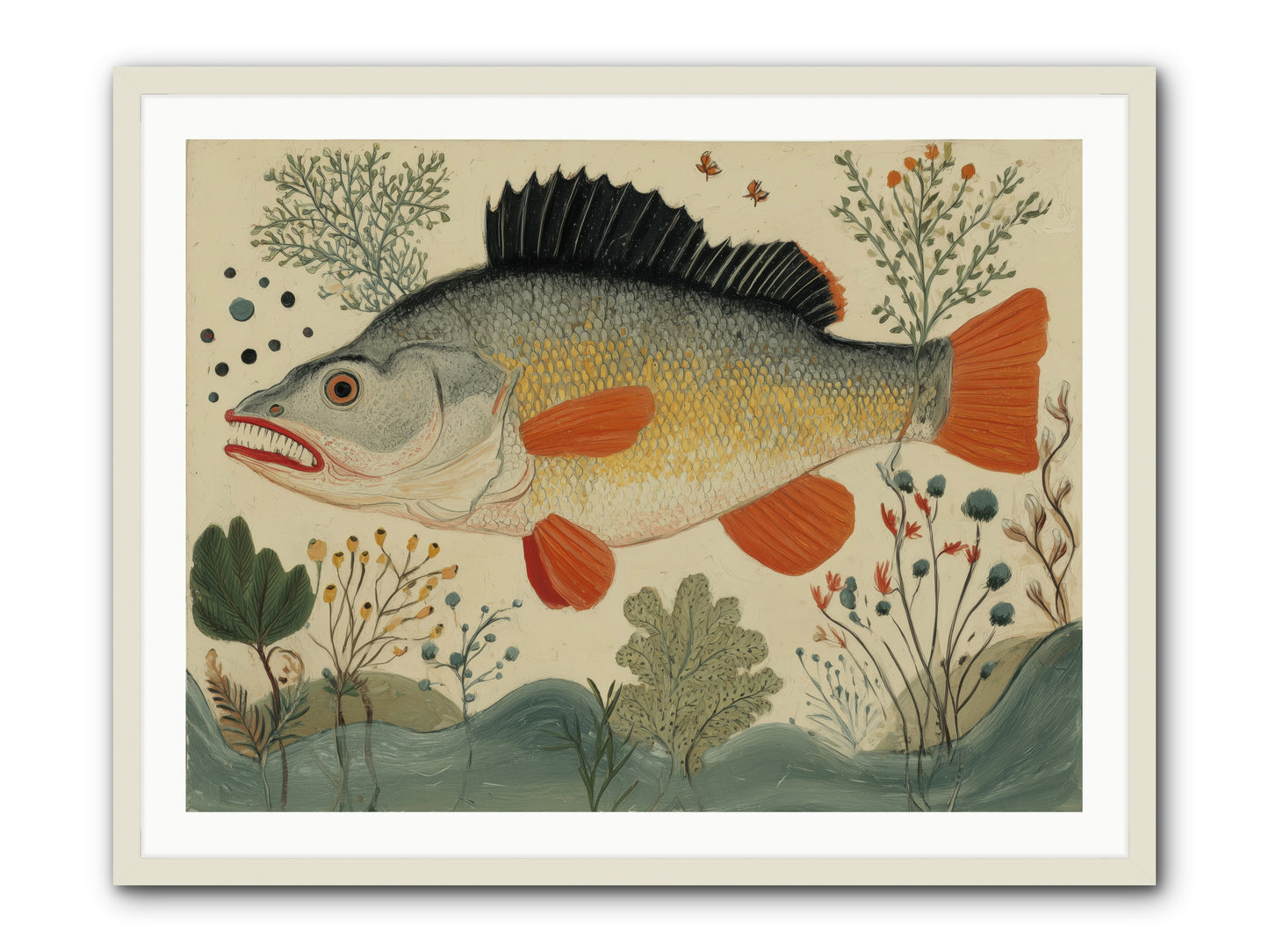 Fairy Tale Fins -- Framed Print - White 40x30