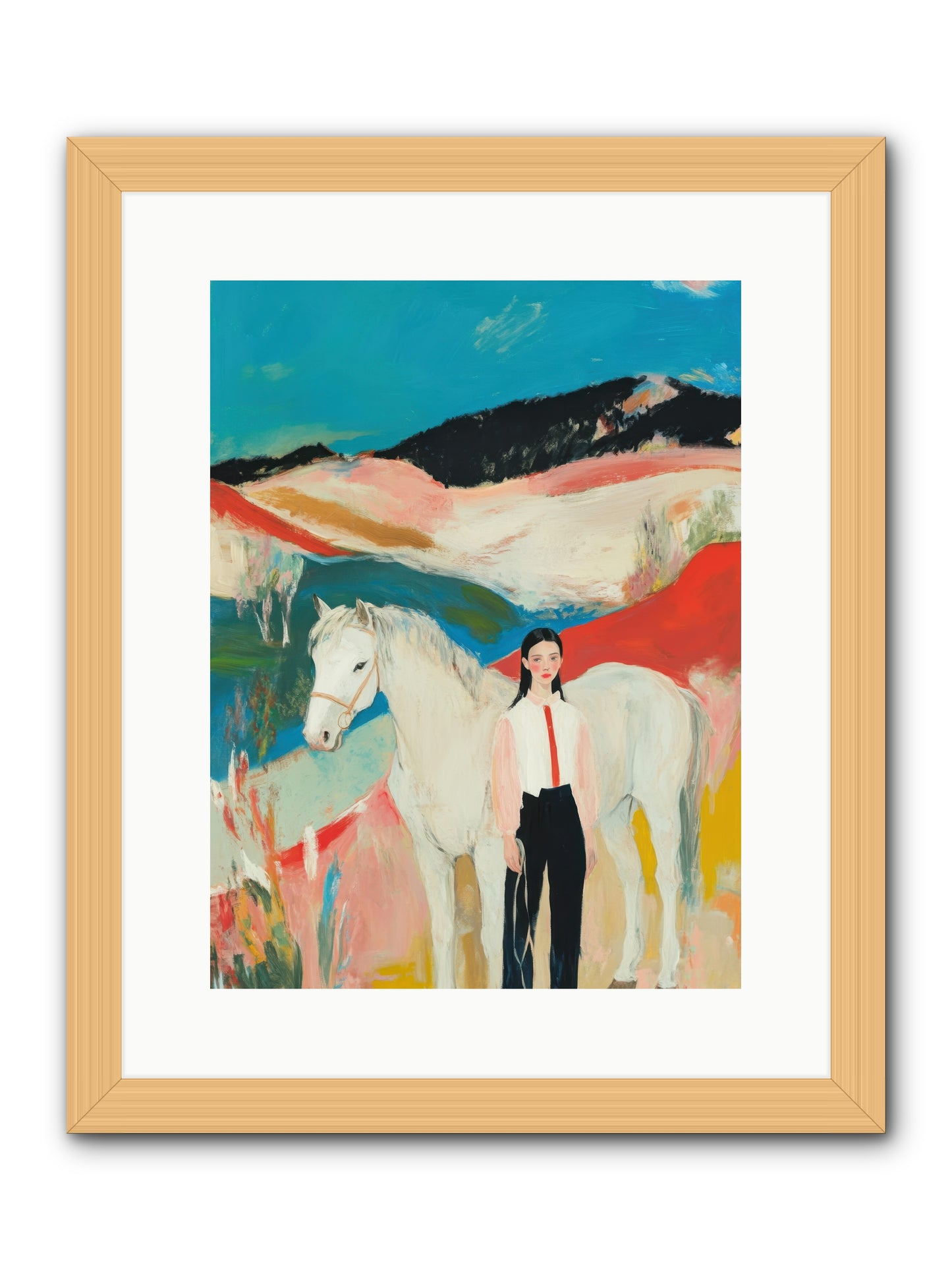 Faithful Hooves & Heartstrings -- Framed Print - Natural 12x16