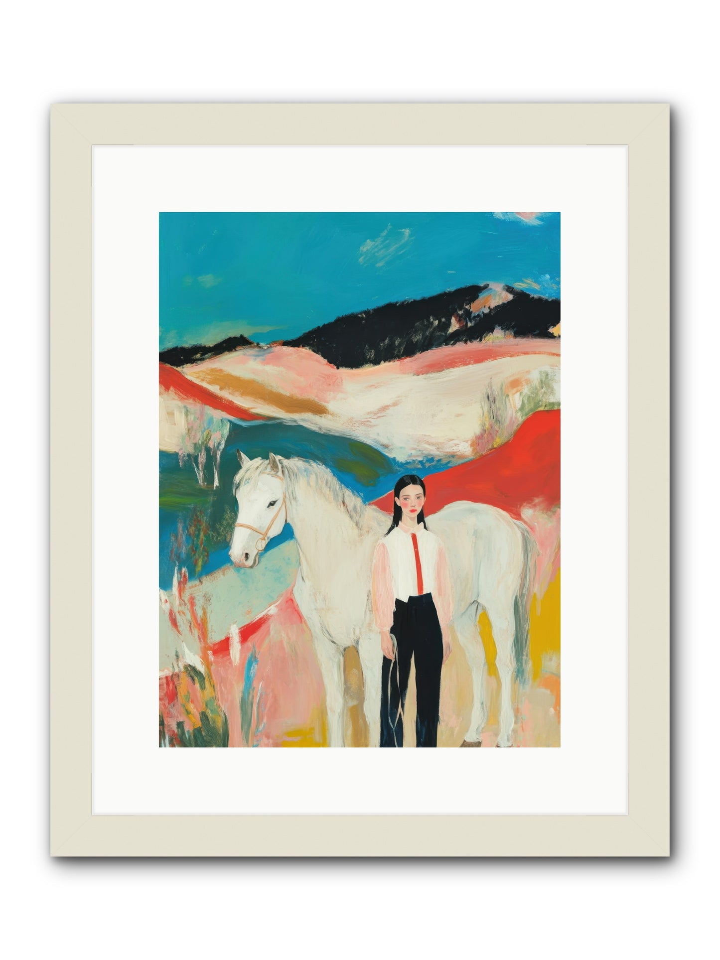 Faithful Hooves & Heartstrings -- Framed Print - White 12x16