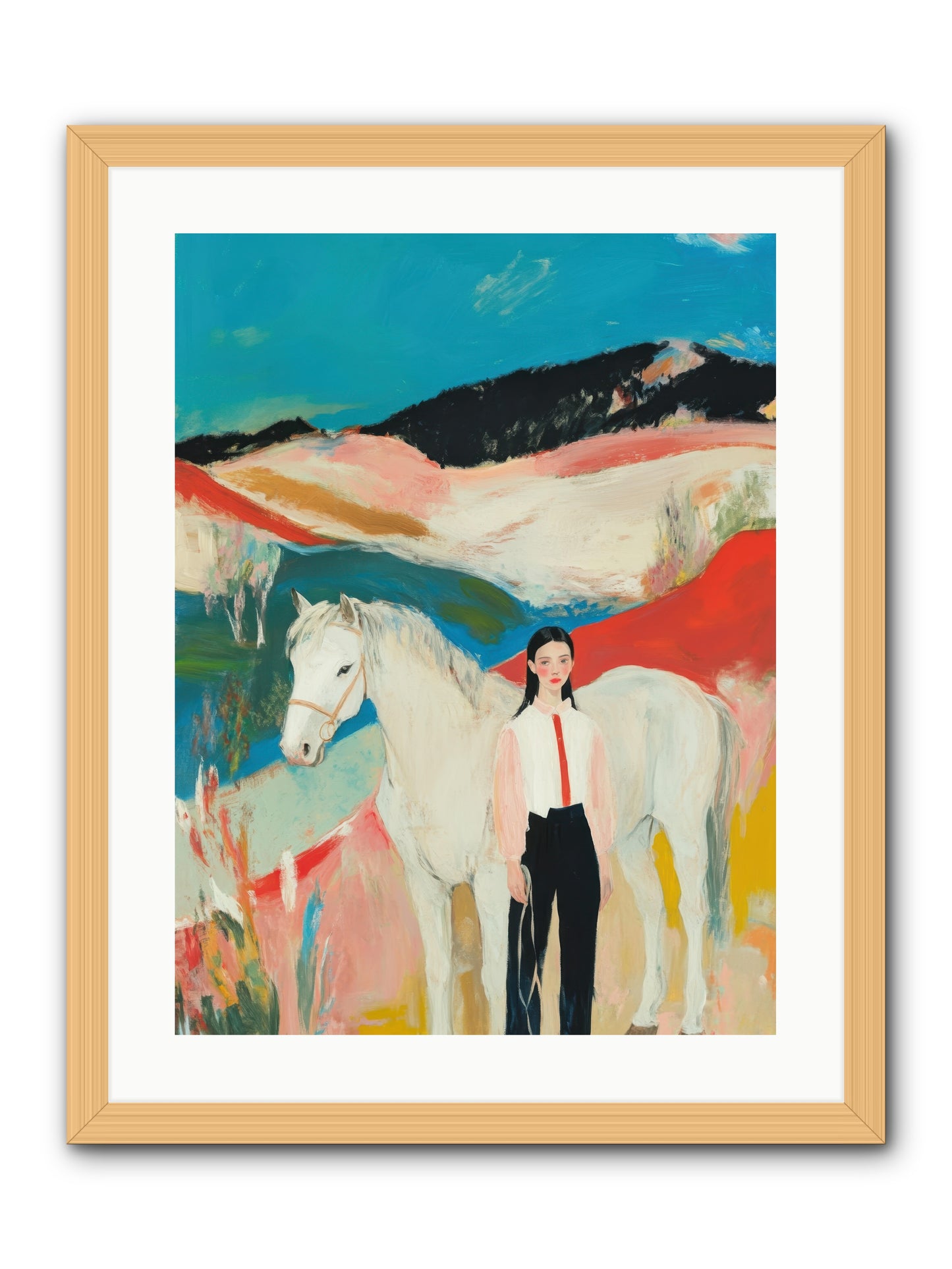 Faithful Hooves & Heartstrings -- Framed Print - Natural 18x24