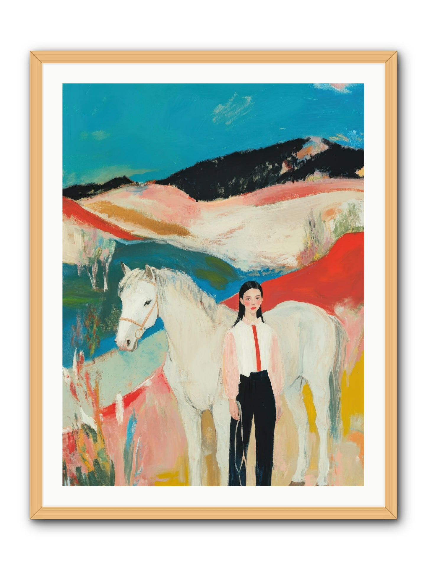 Faithful Hooves & Heartstrings -- Framed Print - Natural 30x40