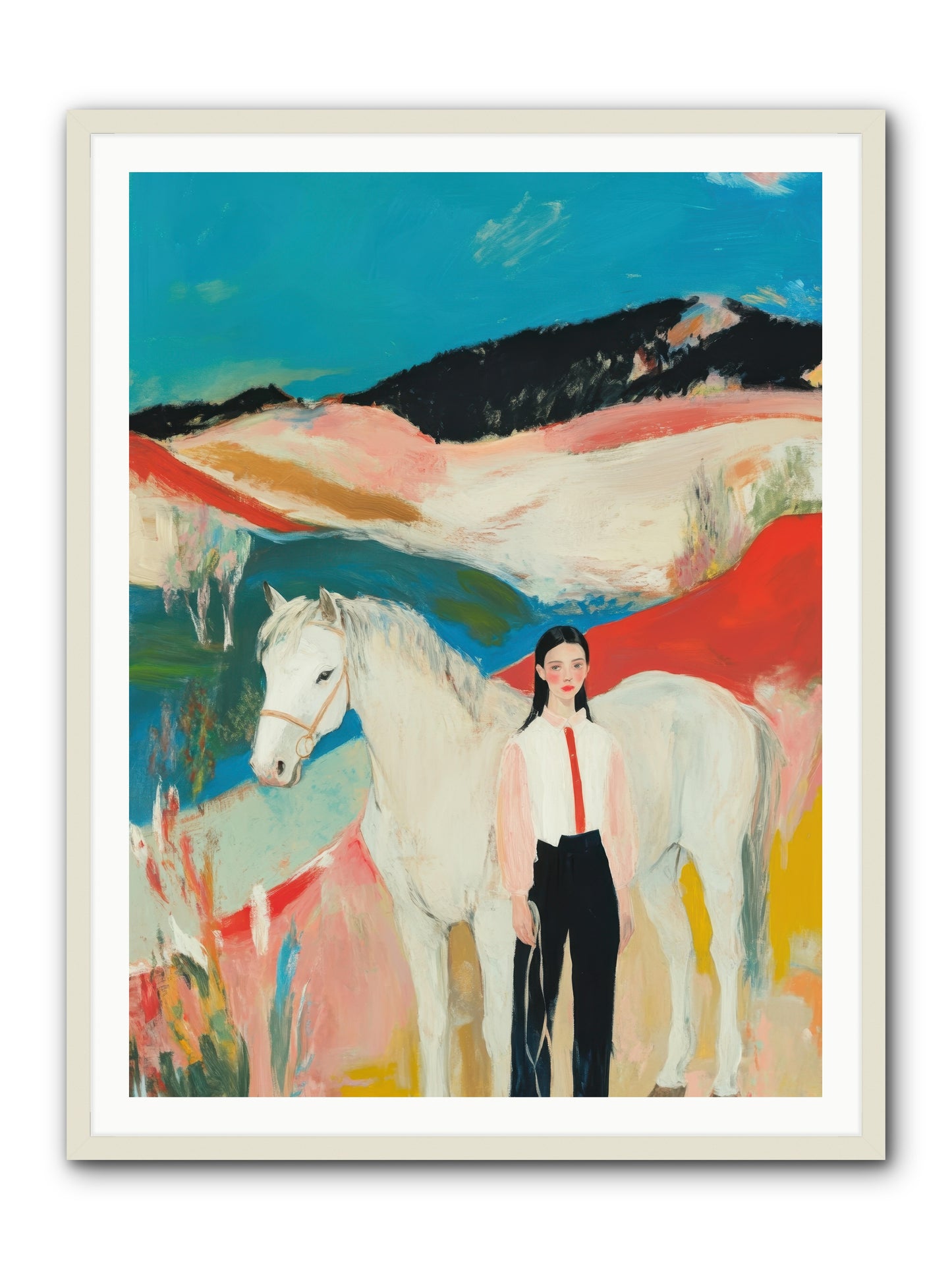 Faithful Hooves & Heartstrings -- Framed Print - White 36x48