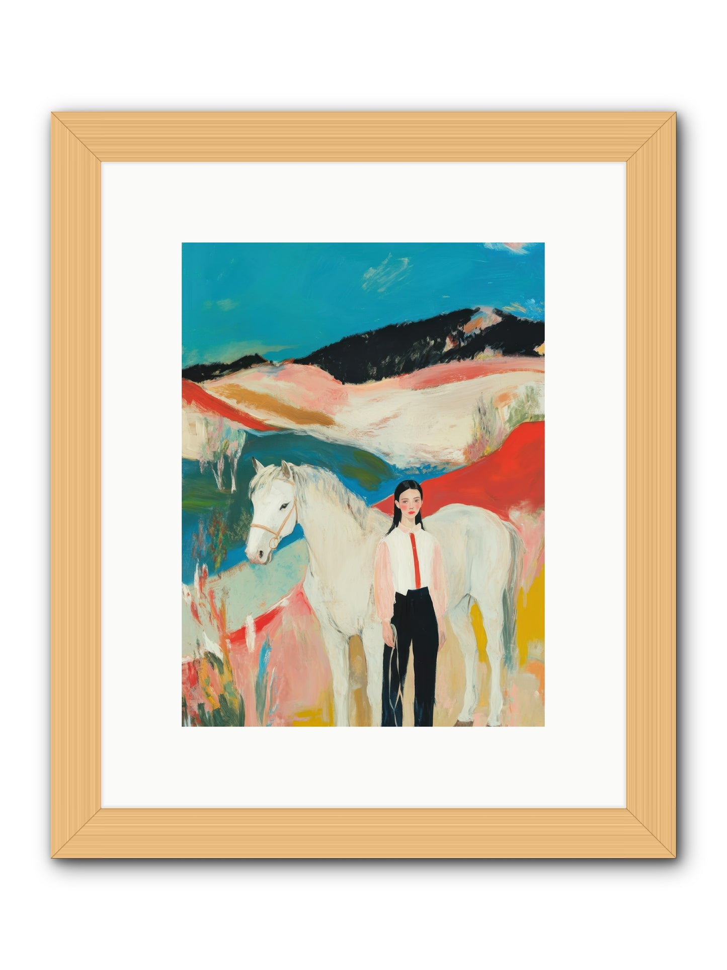 Faithful Hooves & Heartstrings -- Framed Print - Natural 9x12