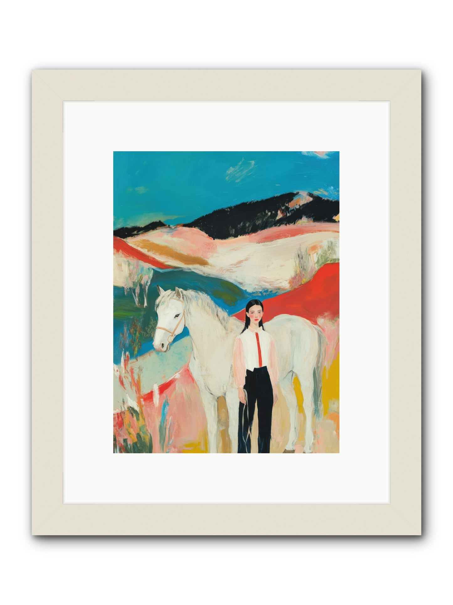 Faithful Hooves & Heartstrings -- Framed Print - White 9x12