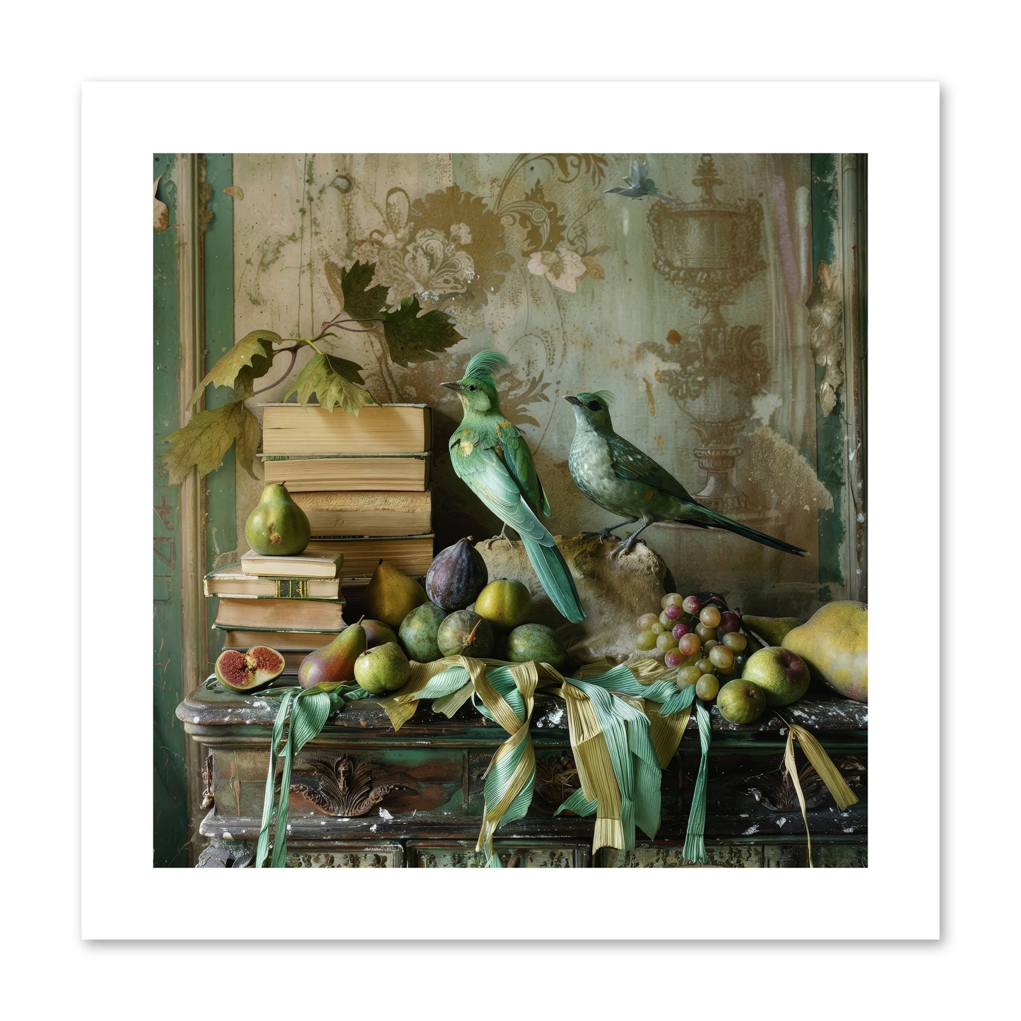 Feathered Tales Untold -- Loose Canvas Print 10x10