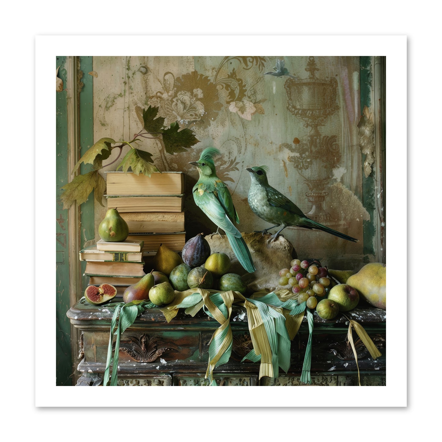 Feathered Tales Untold -- Loose Canvas Print 16x16