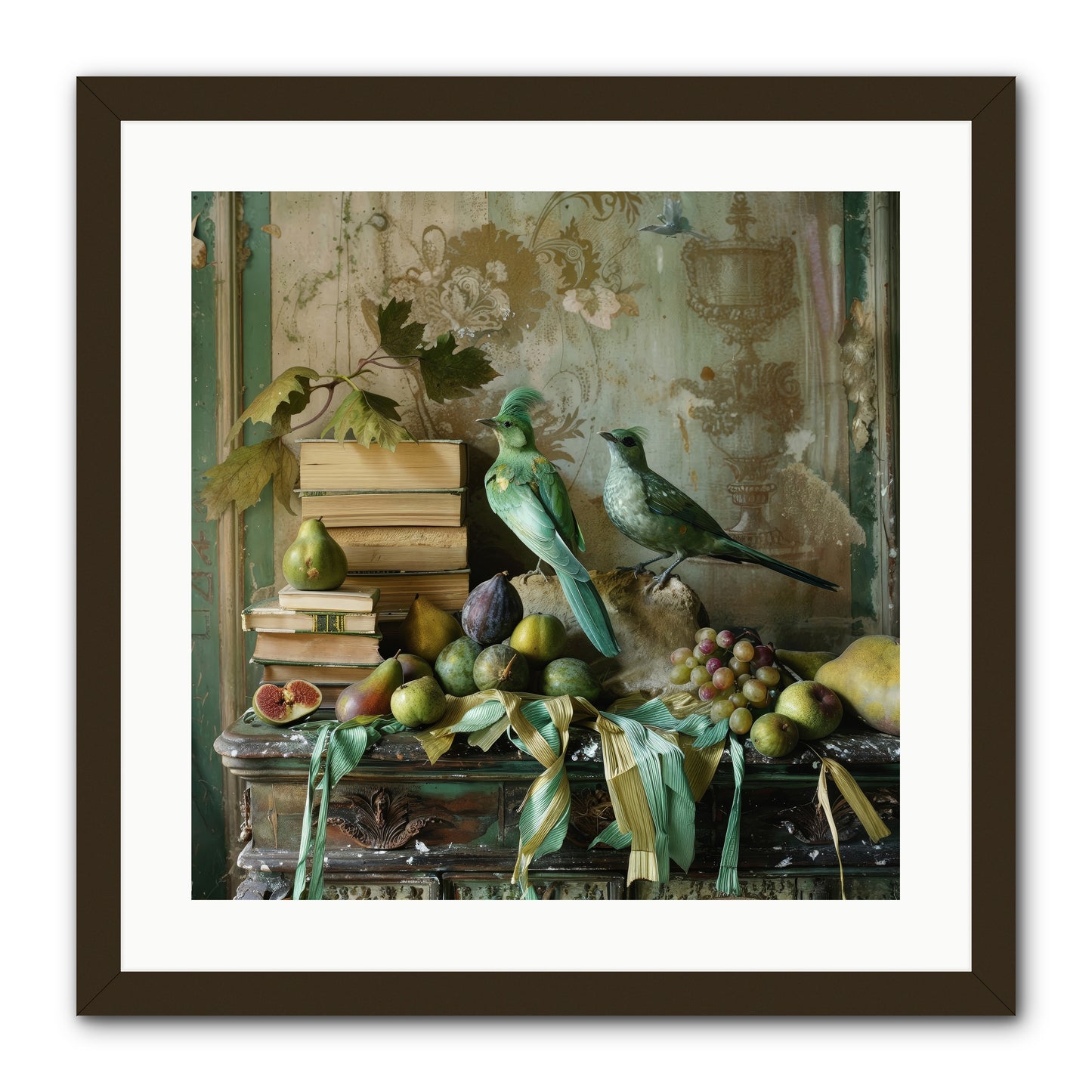 Feathered Tales Untold -- Framed Print - Black 20x20
