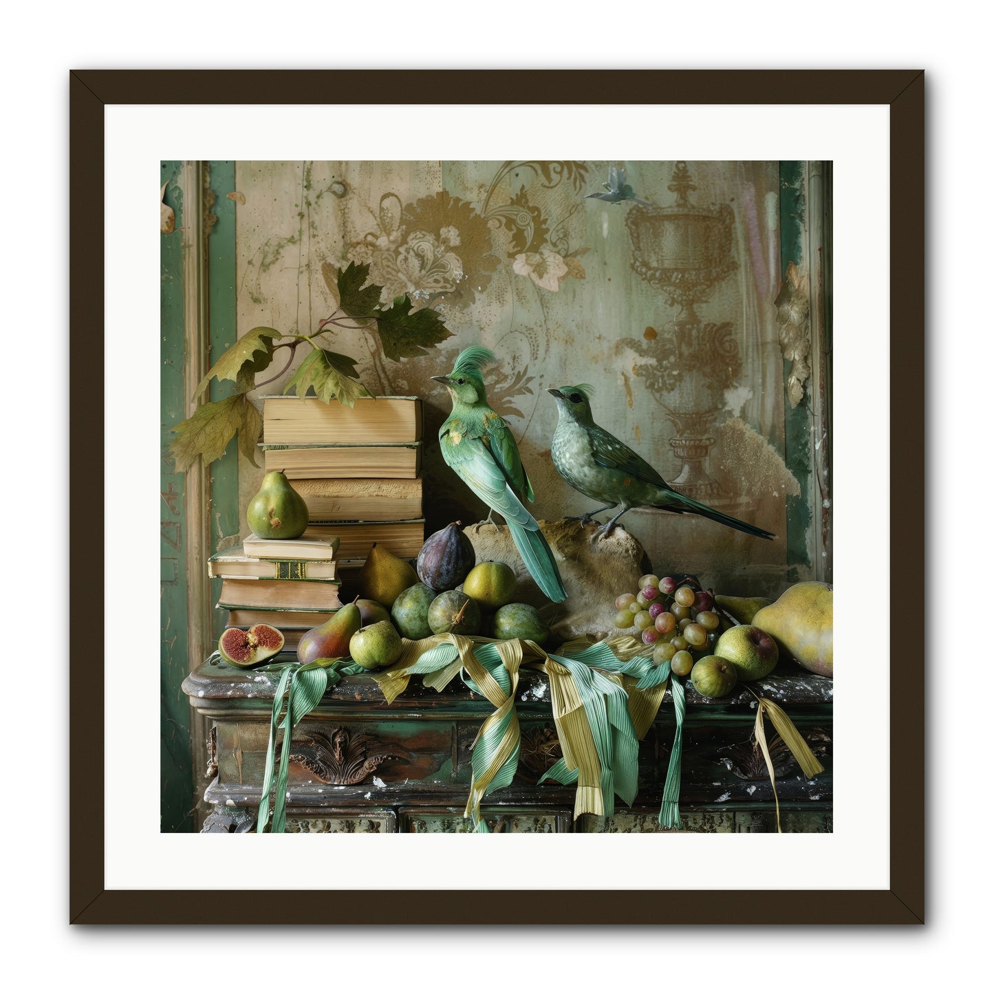 Feathered Tales Untold -- Framed Print - Black 24x24