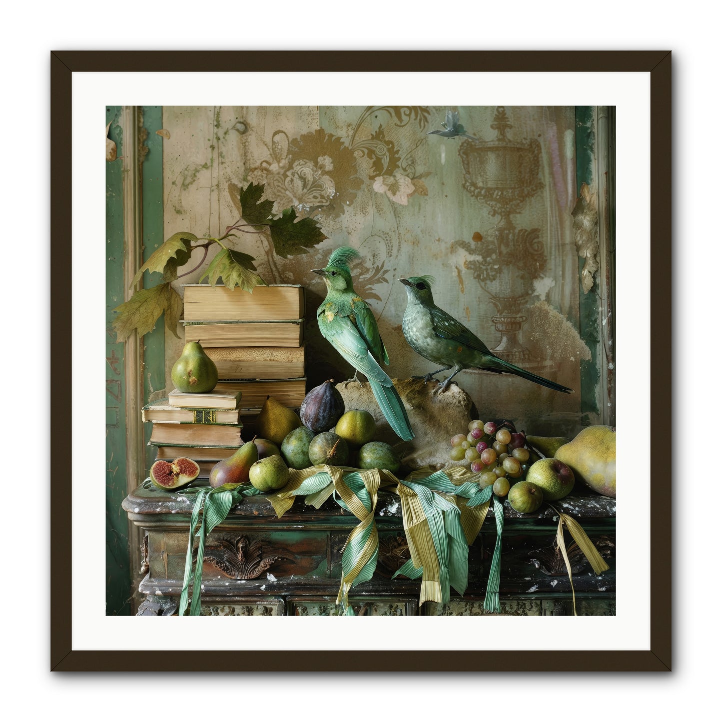 Feathered Tales Untold -- Framed Print - Black 30x30