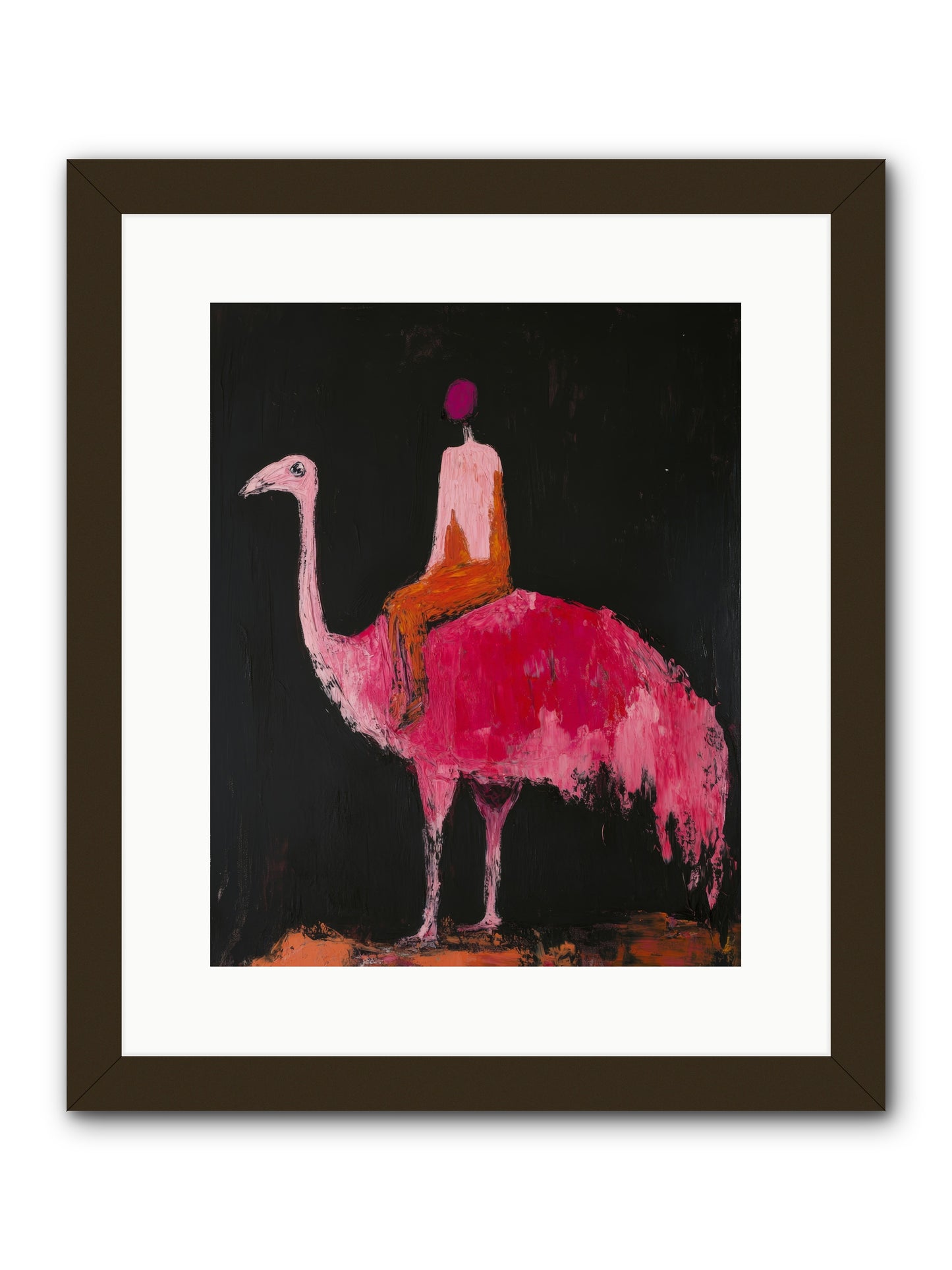 Feathers Meet Fancy -- Framed Print - Black 12x15