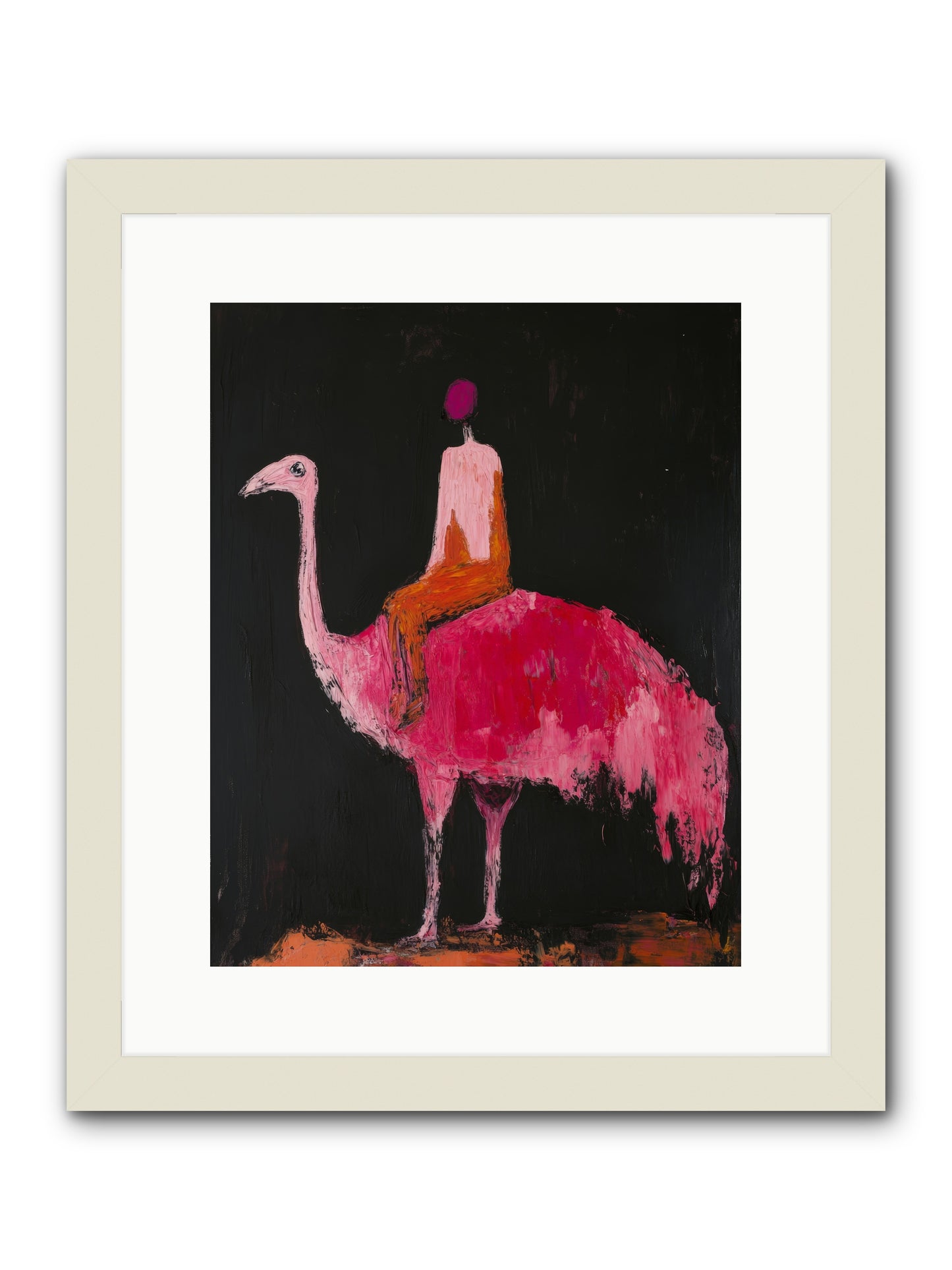 Feathers Meet Fancy -- Framed Print - White 12x15