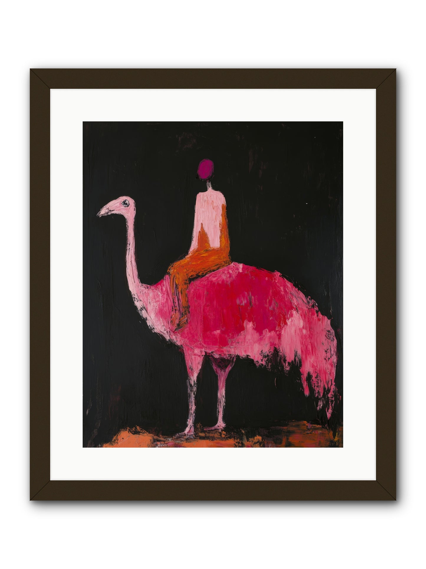Feathers Meet Fancy -- Framed Print - Black 16x20