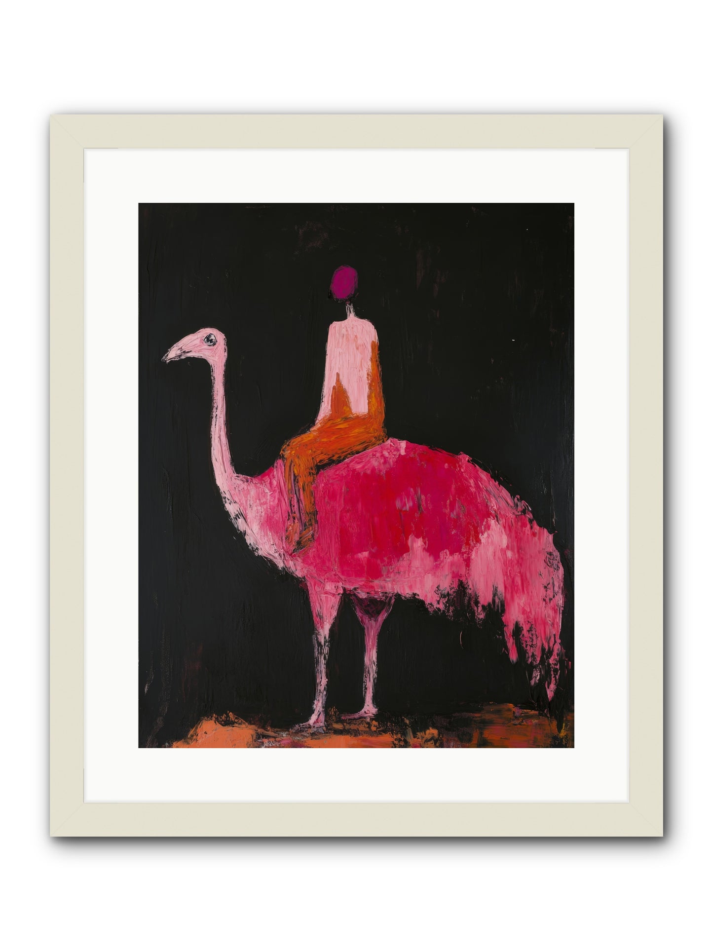 Feathers Meet Fancy -- Framed Print - White 16x20