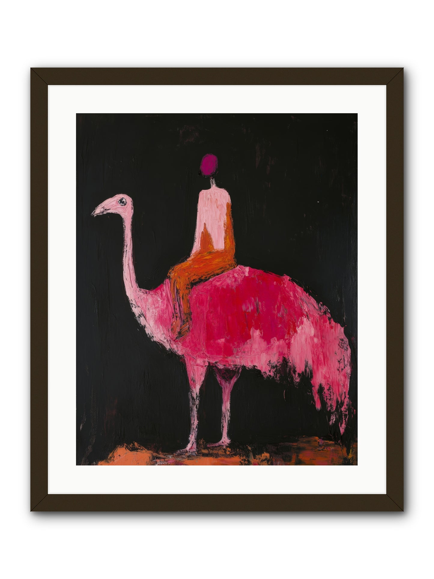 Feathers Meet Fancy -- Framed Print - Black 20x25