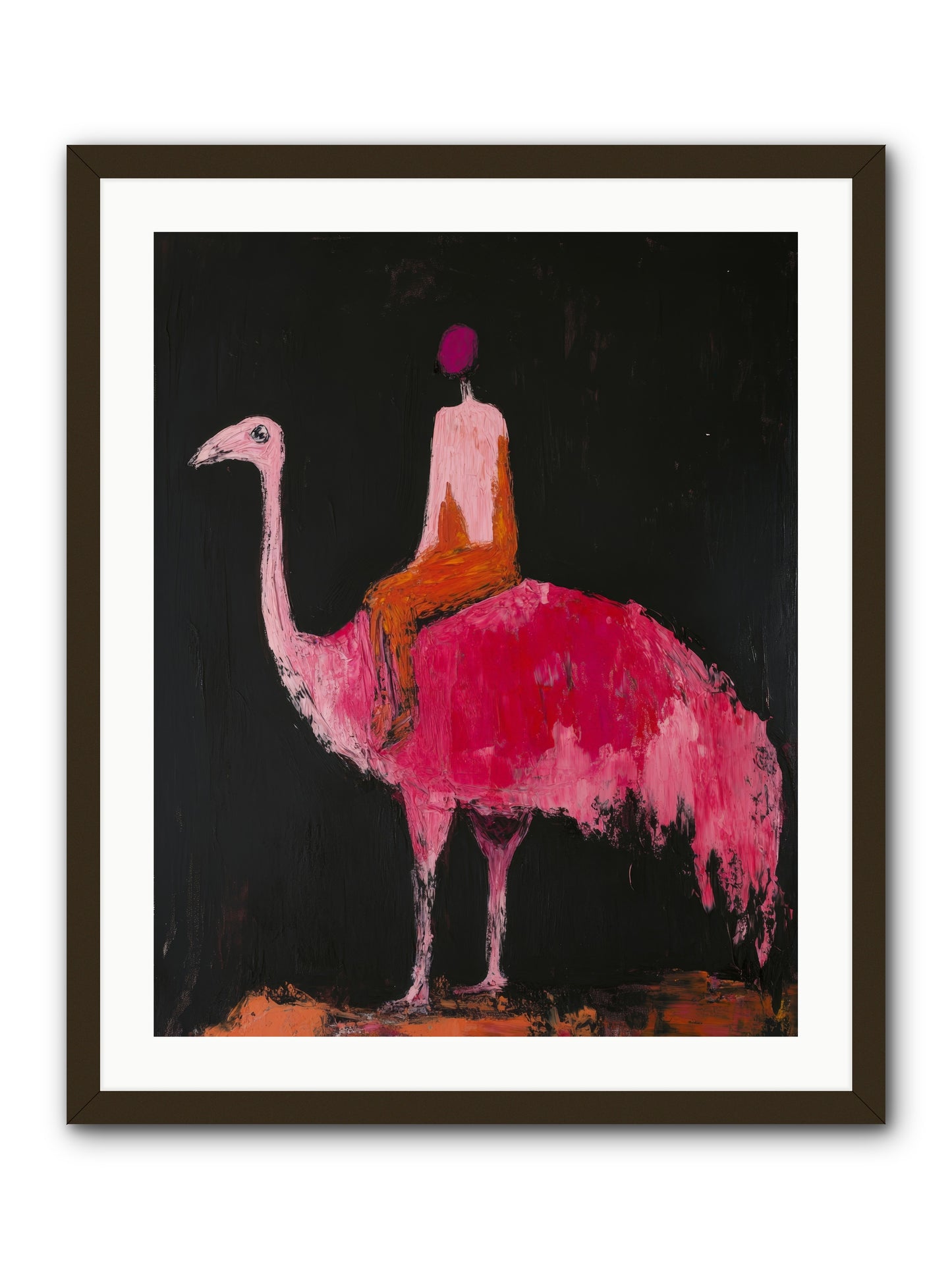 Feathers Meet Fancy -- Framed Print - Black 24x30