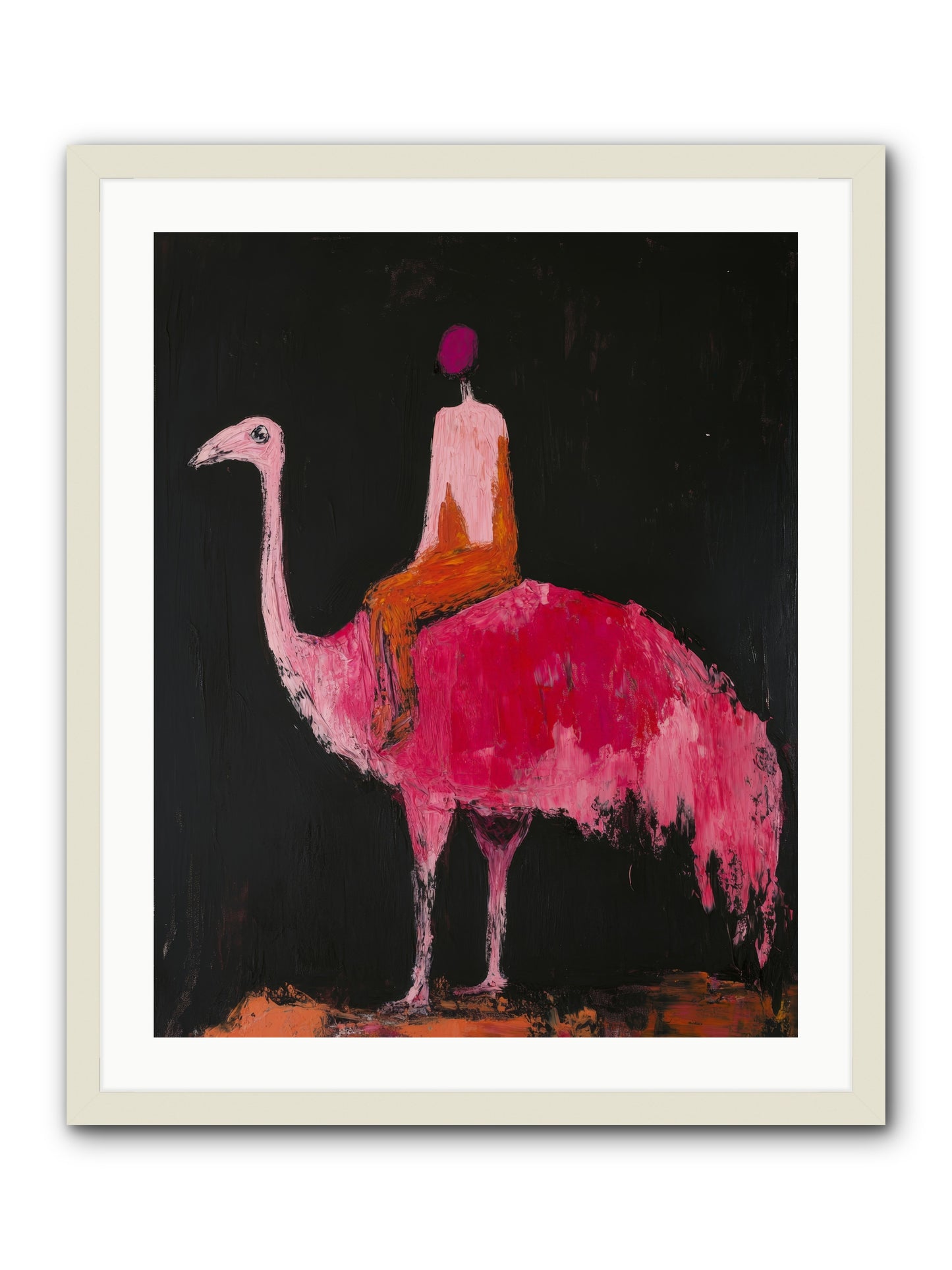 Feathers Meet Fancy -- Framed Print - White 24x30