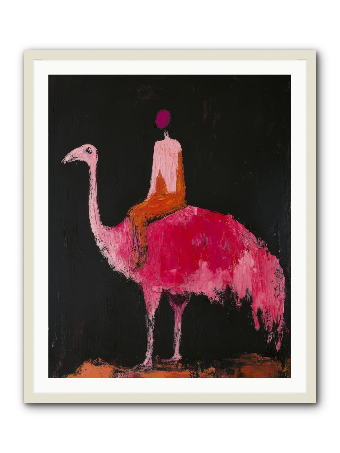 Feathers Meet Fancy -- Framed Print - White 32x40