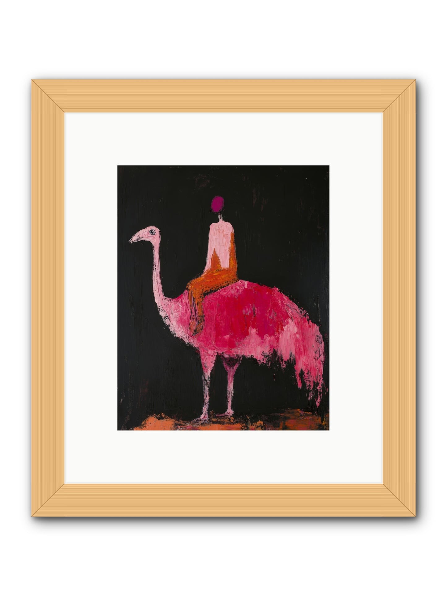 Feathers Meet Fancy -- Framed Print - Natural 8x10