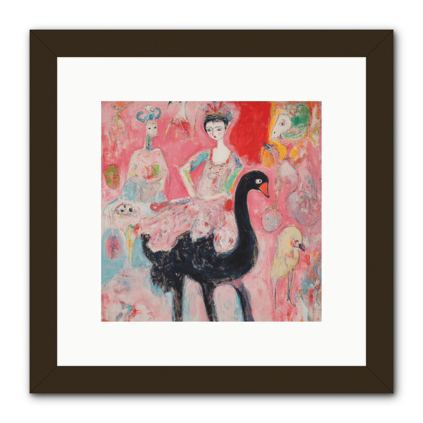 Feathers Wore Crowns -- Framed Print - Black 10x10