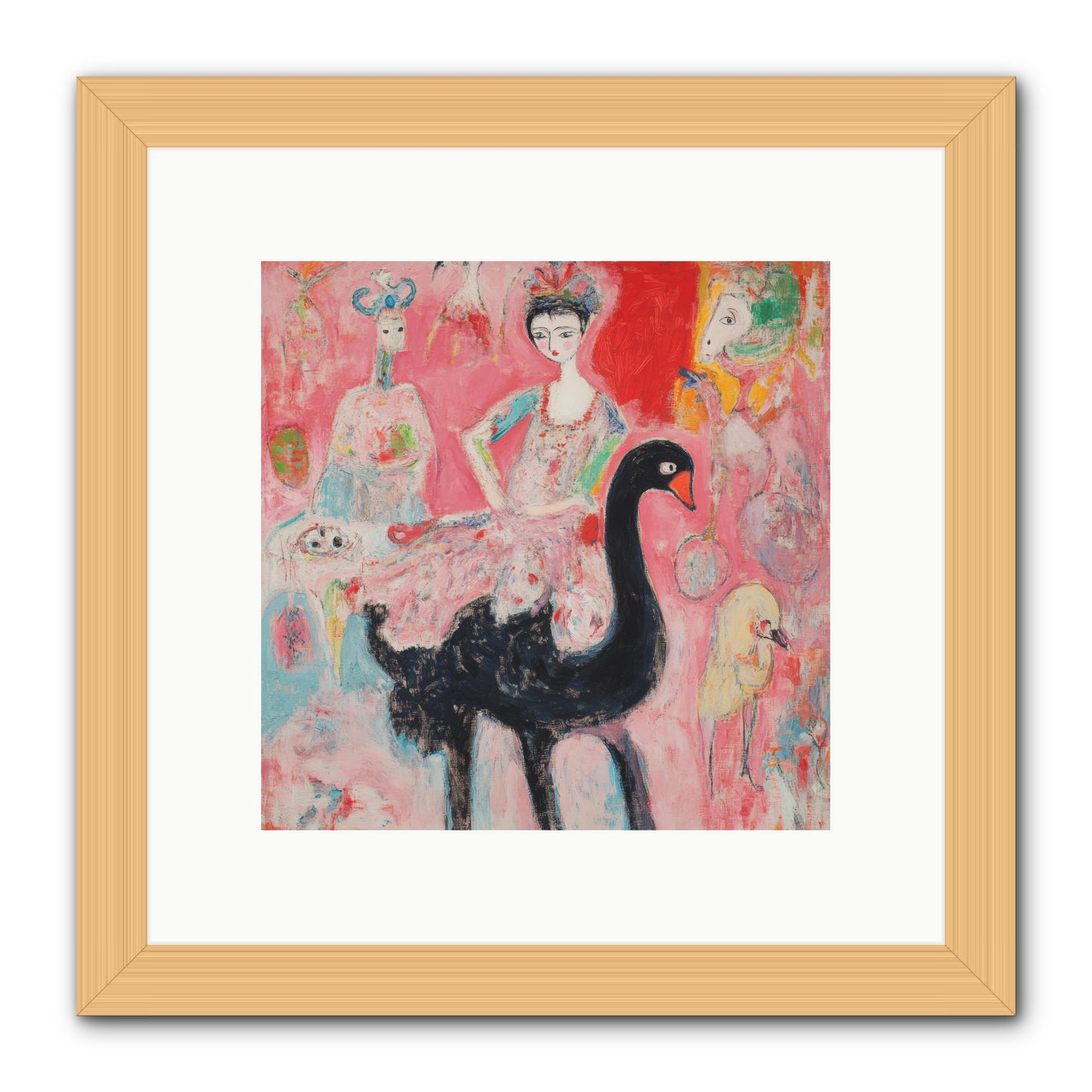 Feathers Wore Crowns -- Framed Print - Natural 10x10