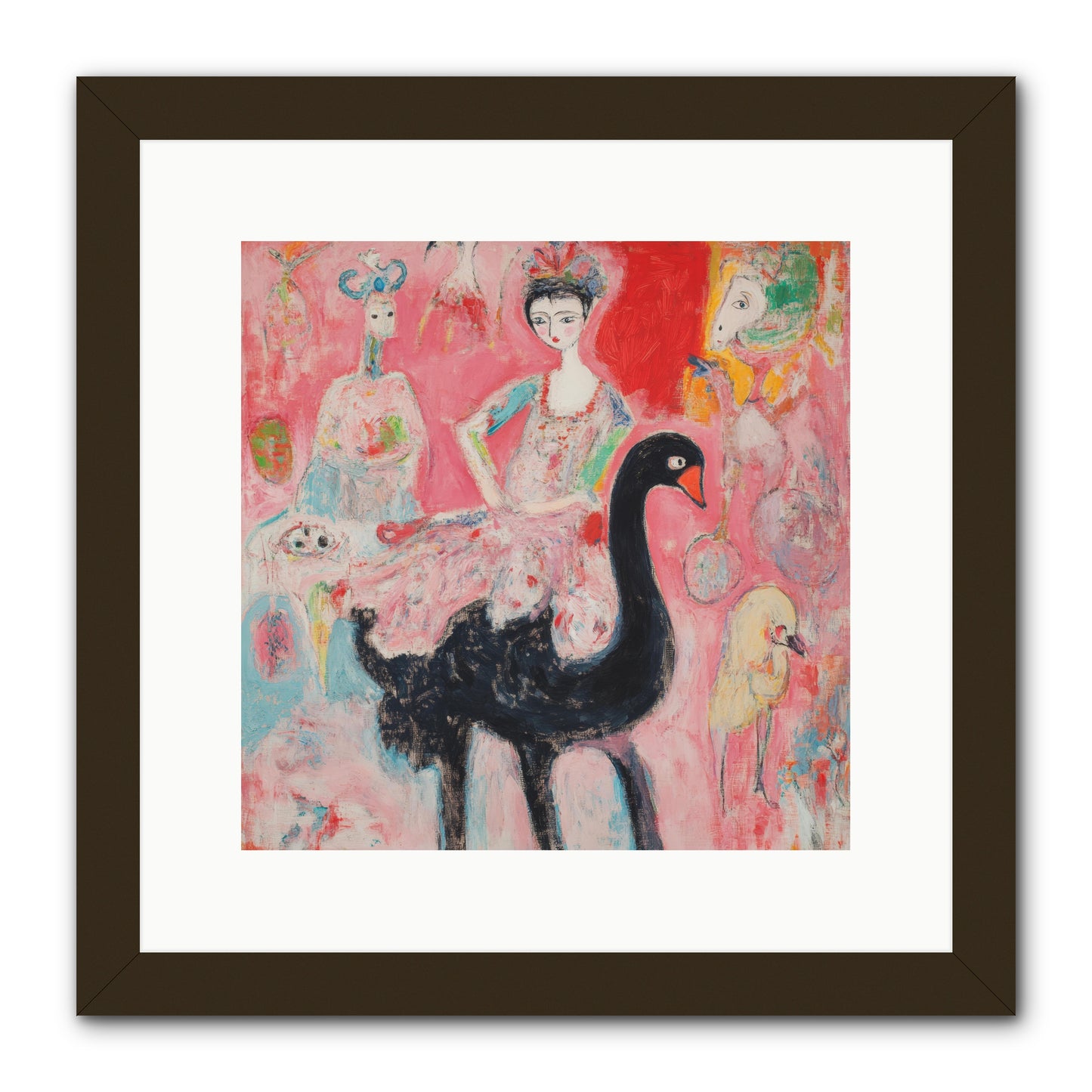 Feathers Wore Crowns -- Framed Print - Black 12x12