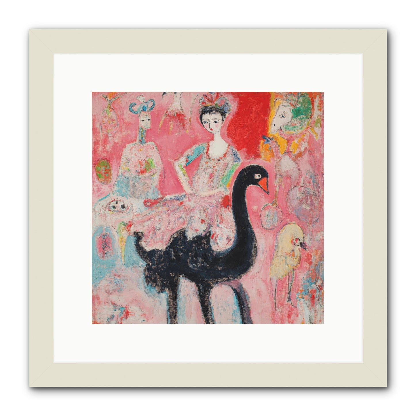 Feathers Wore Crowns -- Framed Print - White 12x12