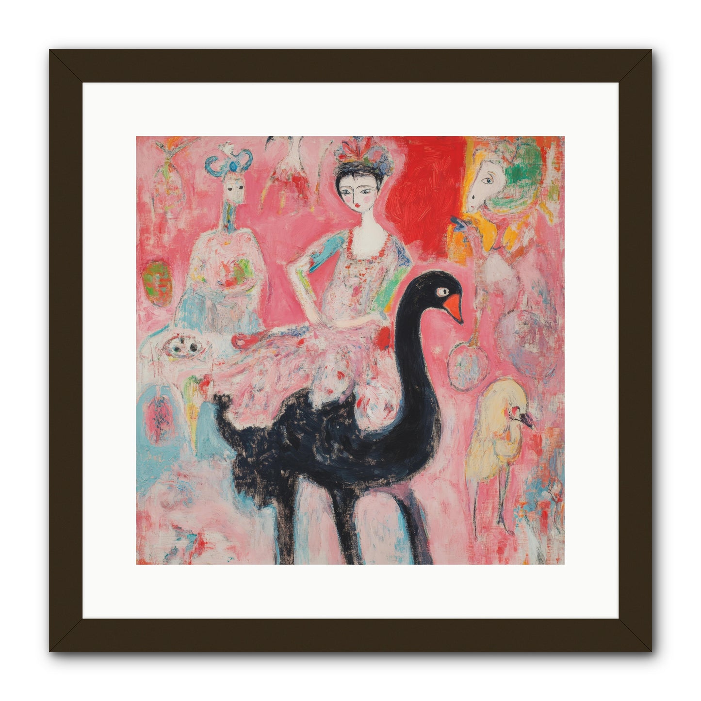 Feathers Wore Crowns -- Framed Print - Black 16x16