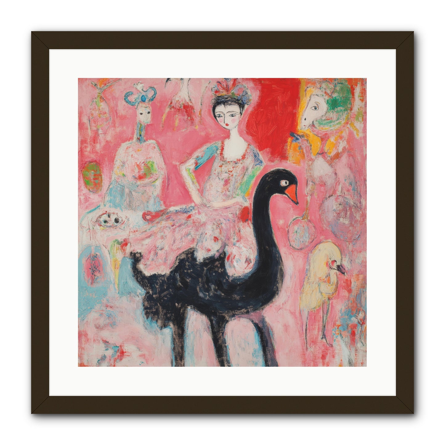 Feathers Wore Crowns -- Framed Print - Black 20x20