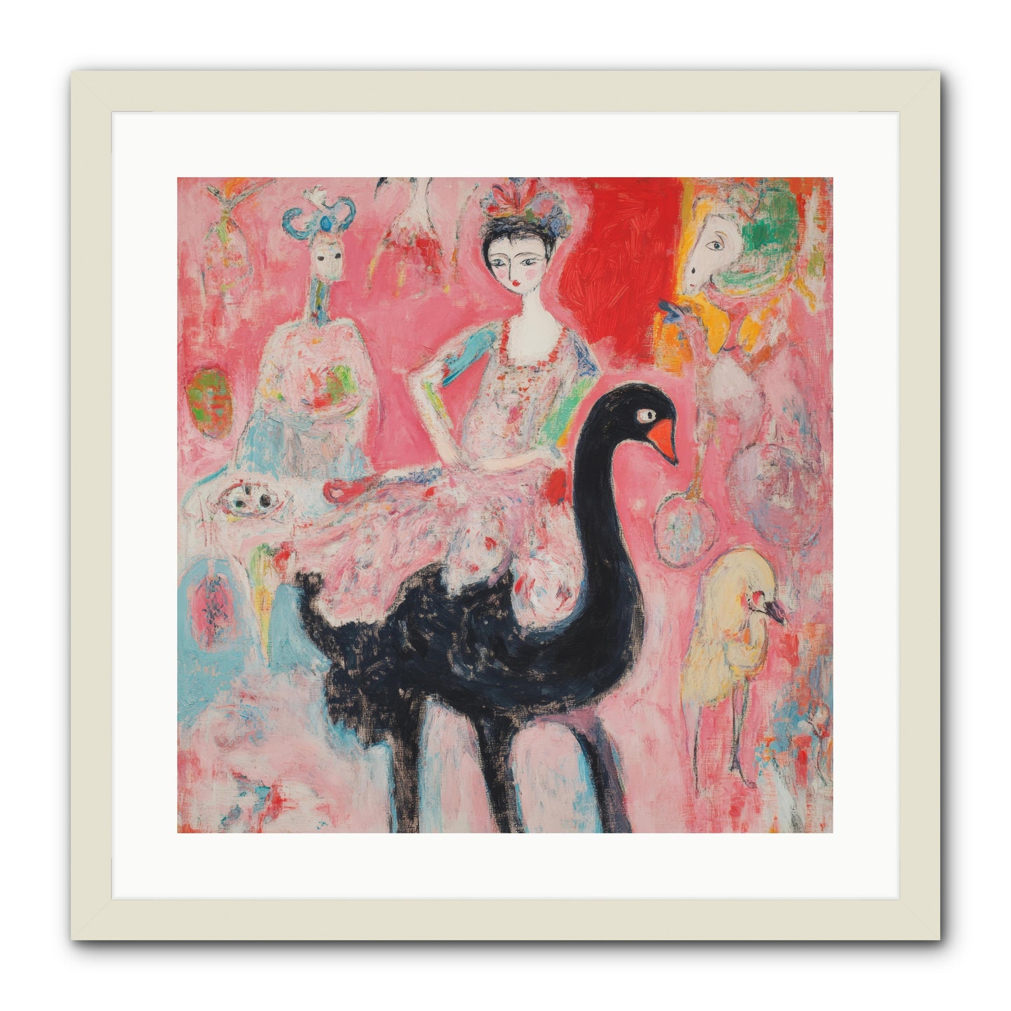 Feathers Wore Crowns -- Framed Print - White 20x20