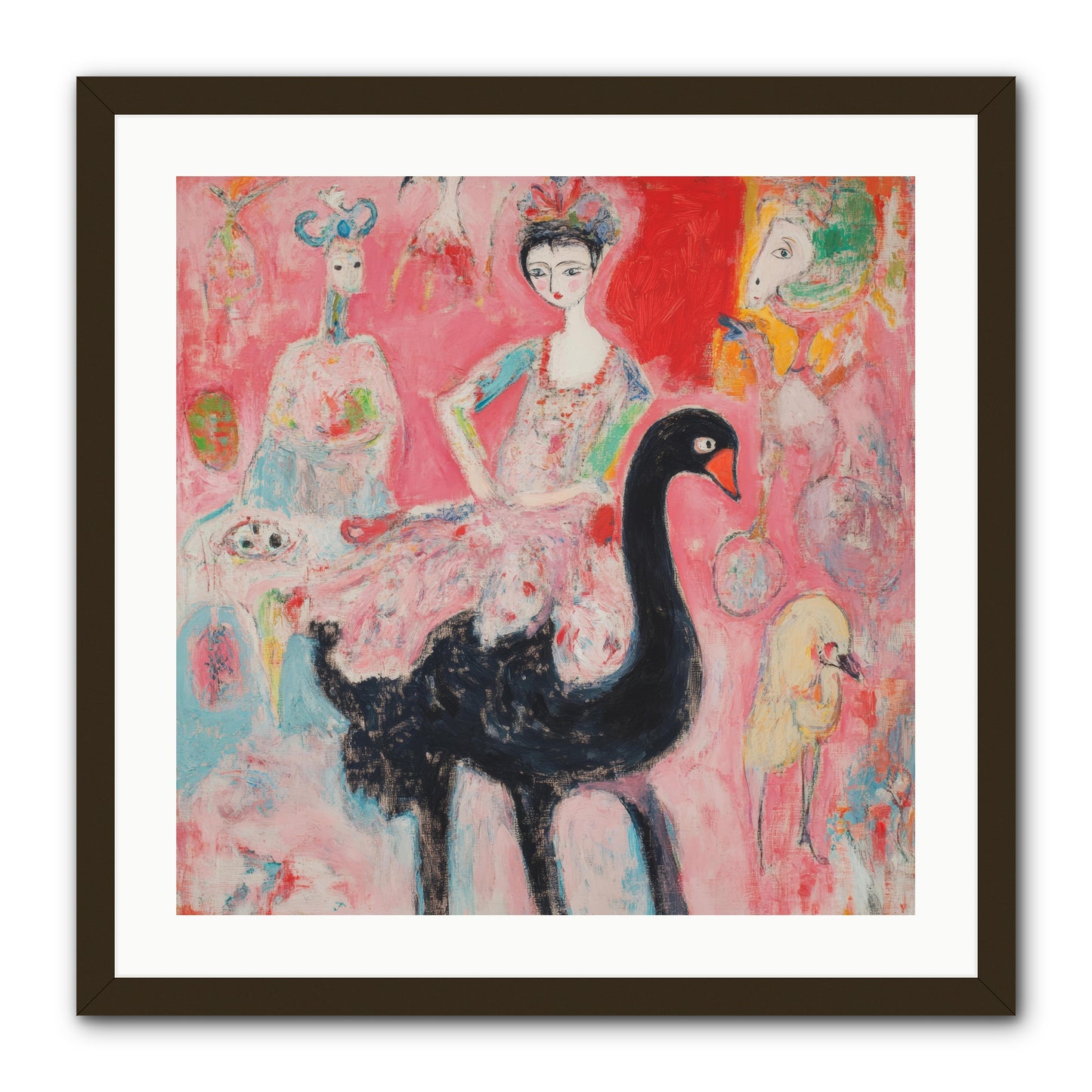 Feathers Wore Crowns -- Framed Print - Black 24x24