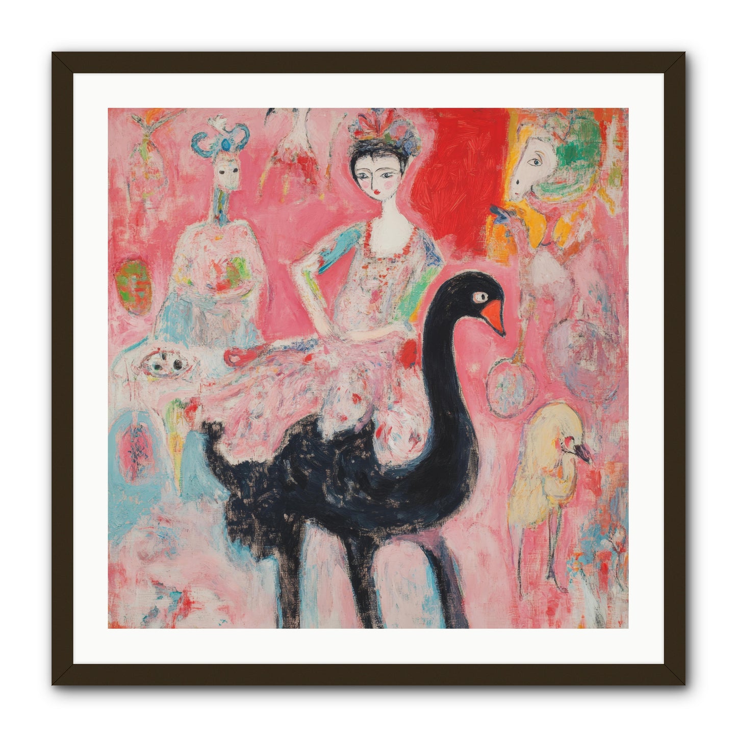 Feathers Wore Crowns -- Framed Print - Black 30x30
