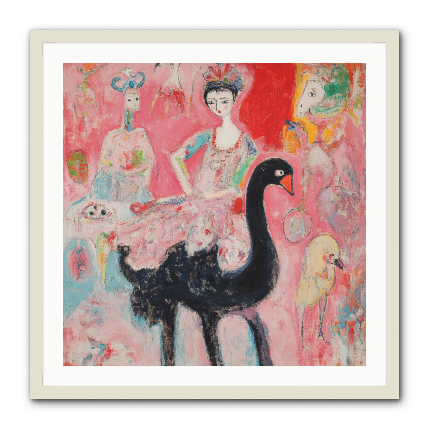 Feathers Wore Crowns -- Framed Print - White 30x30
