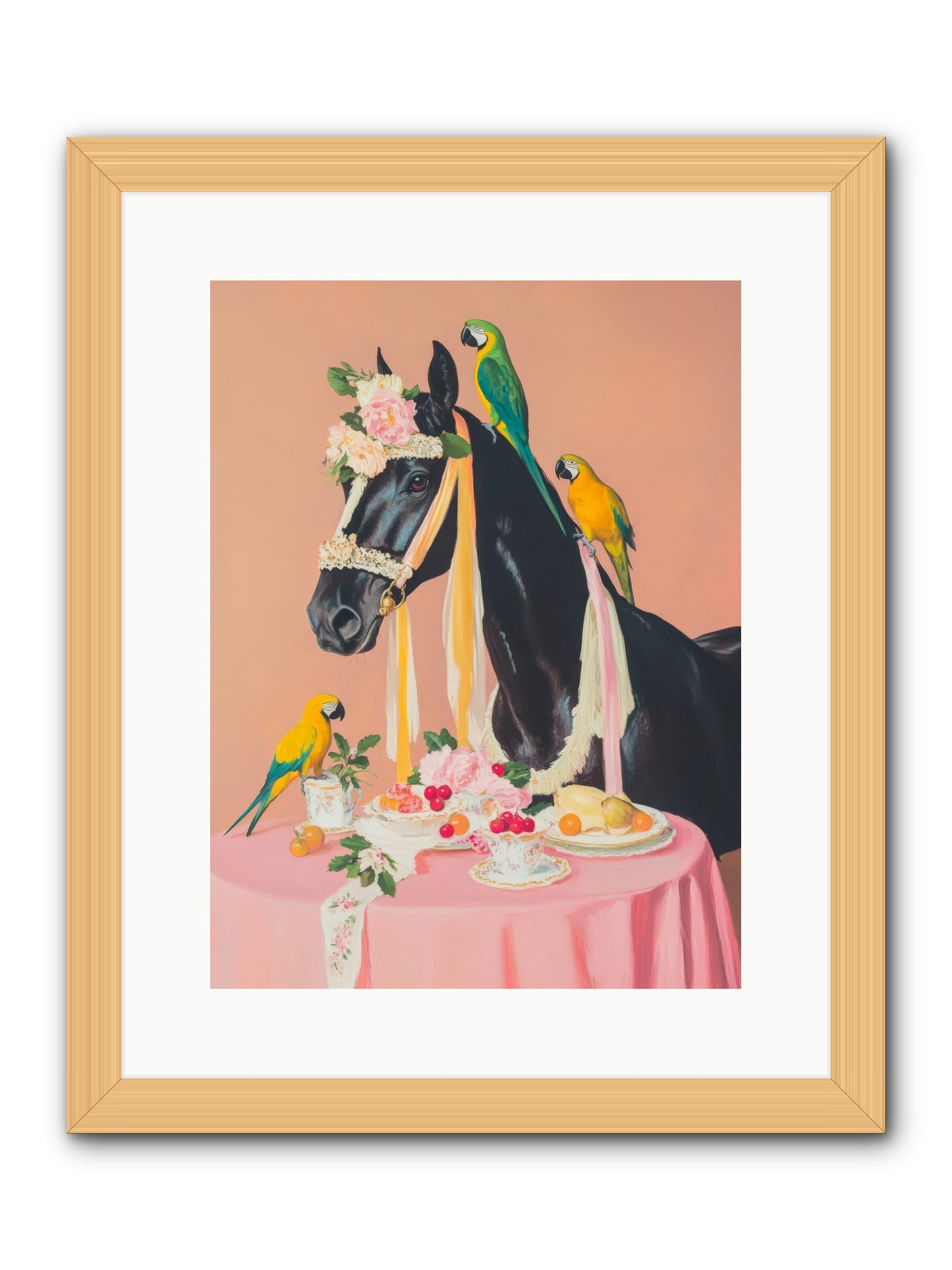 Feathers & Bridle BrigadeRez2 -- Framed Print - Natural 12x16