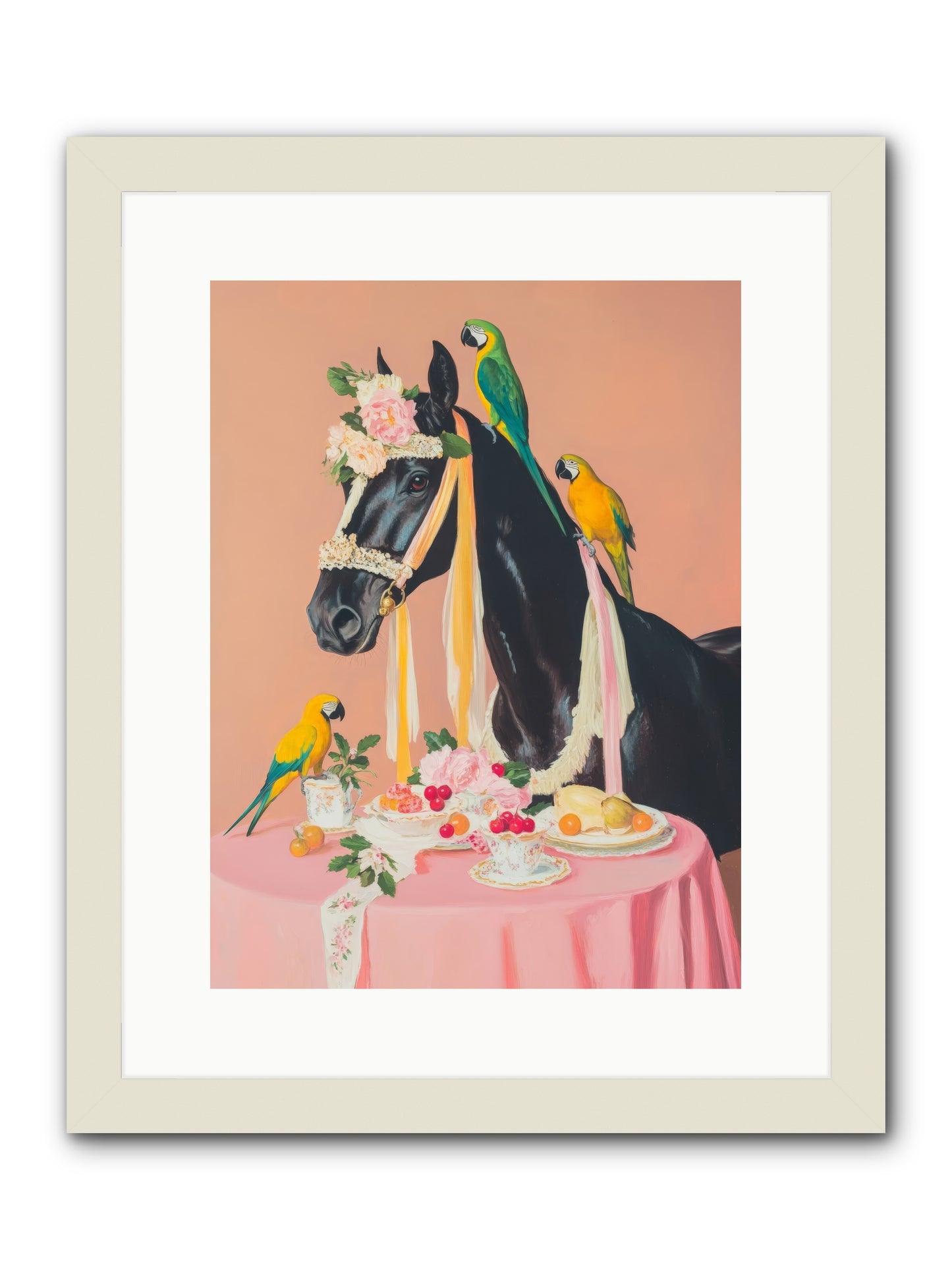Feathers & Bridle BrigadeRez2 -- Framed Print - White 12x16