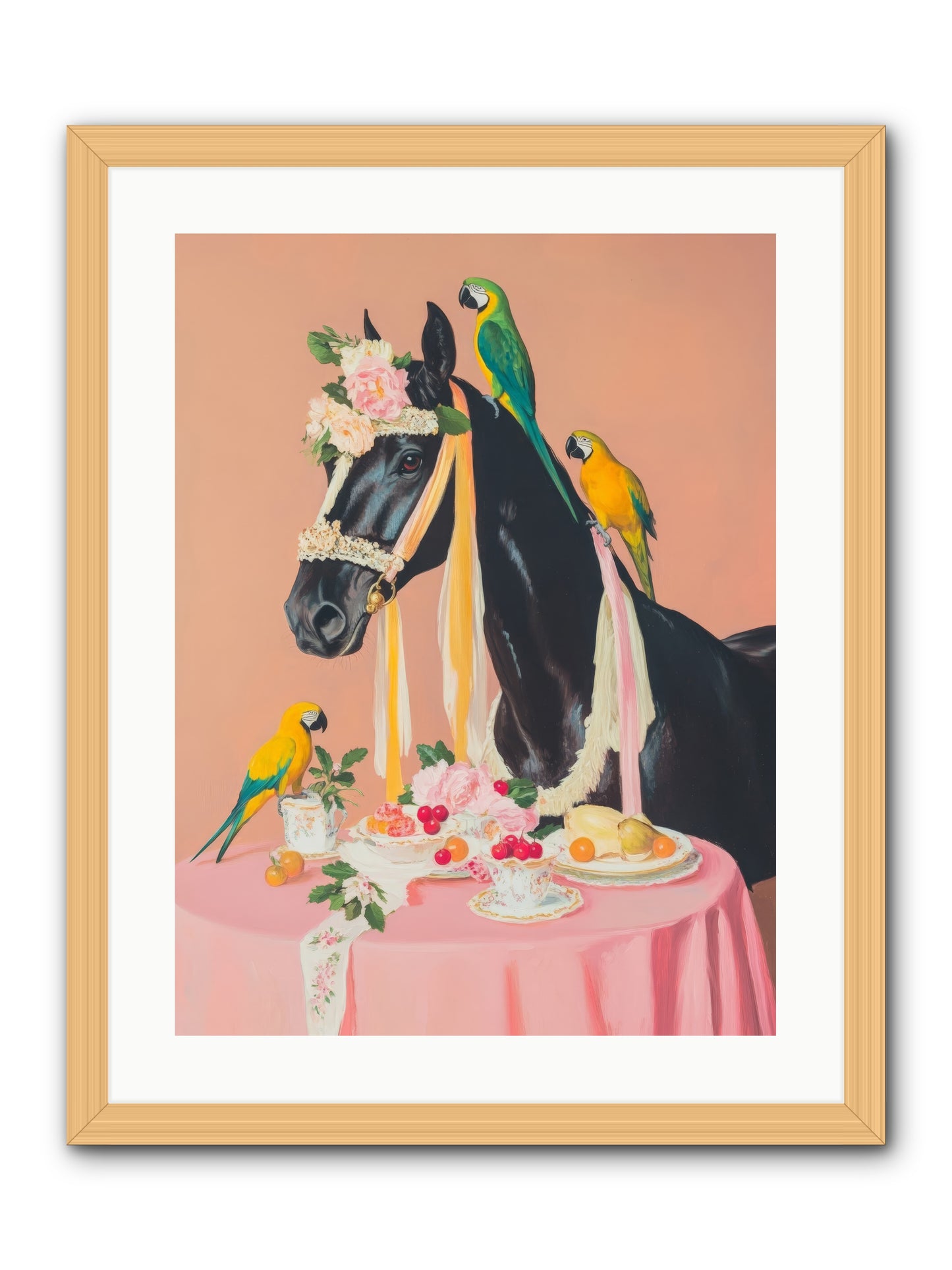 Feathers & Bridle BrigadeRez2 -- Framed Print - Natural 18x24