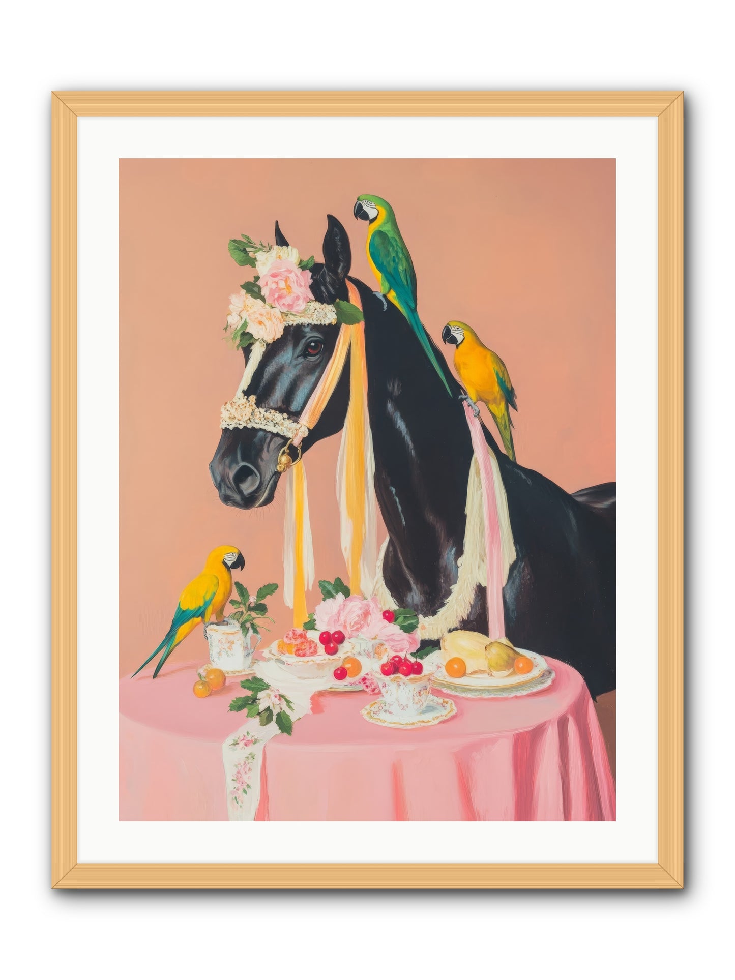 Feathers & Bridle BrigadeRez2 -- Framed Print - Natural 24x32