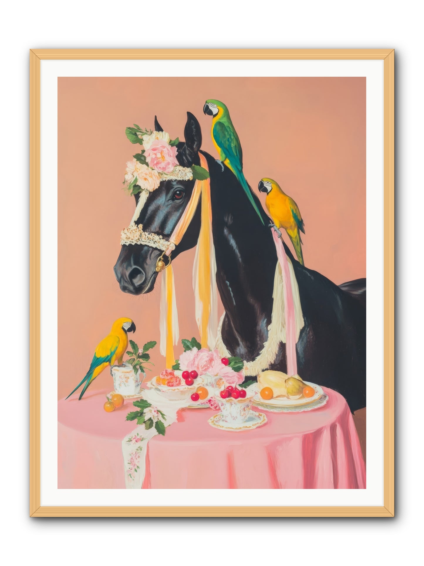 Feathers & Bridle BrigadeRez2 -- Framed Print - Natural 36x48