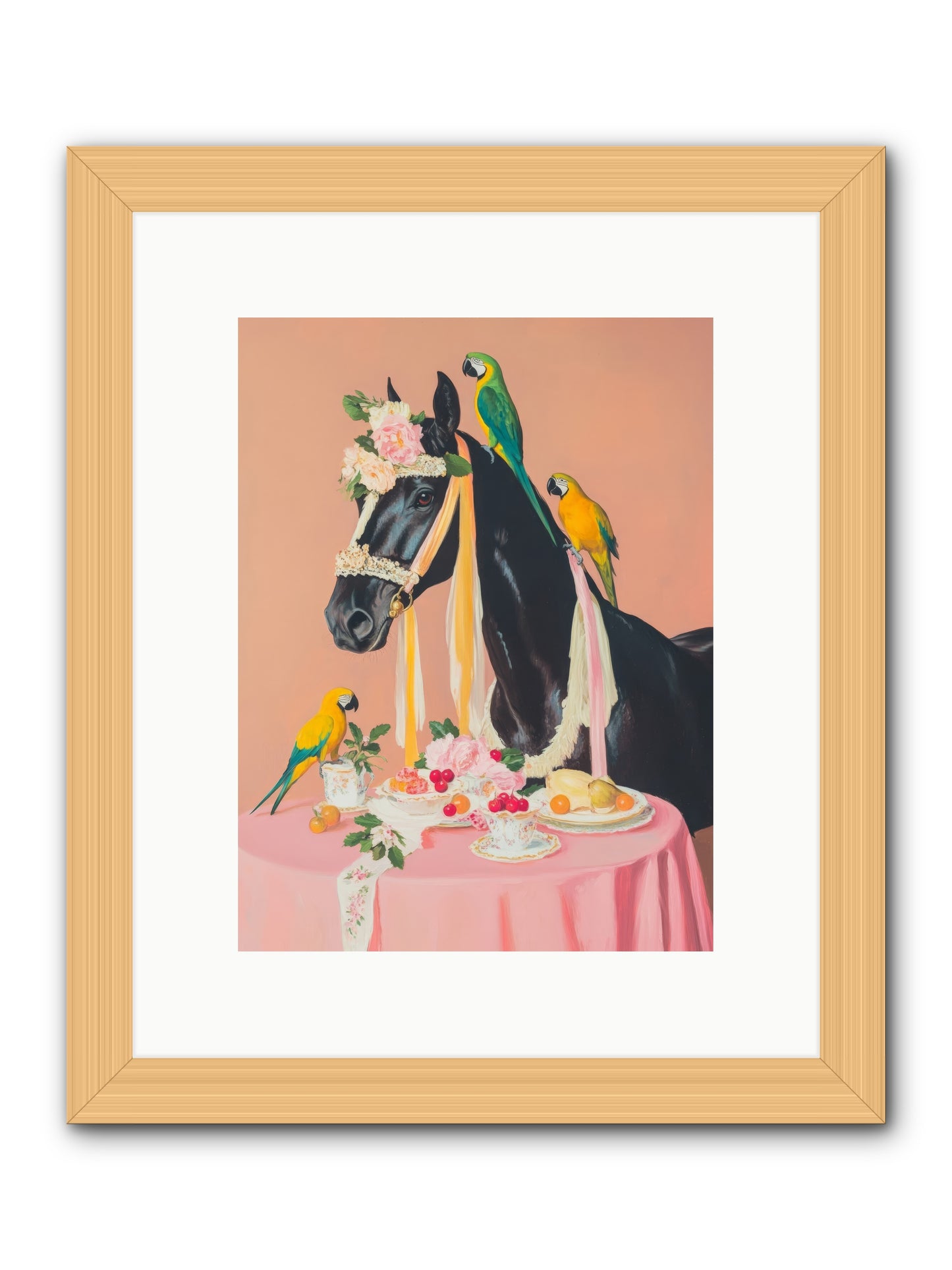Feathers & Bridle BrigadeRez2 -- Framed Print - Natural 9x12